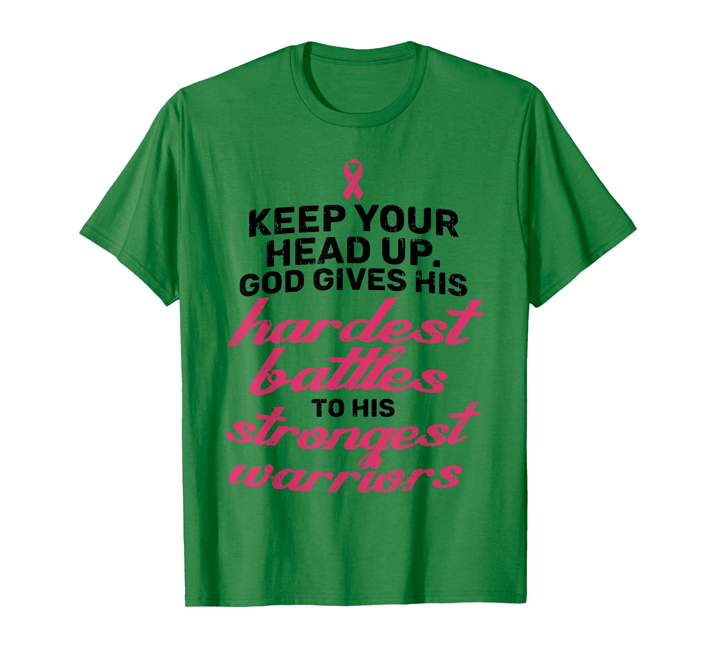 Breast Cancer Awareness Shirt Pink Ribbon Keep Your Head Up T-Shirt