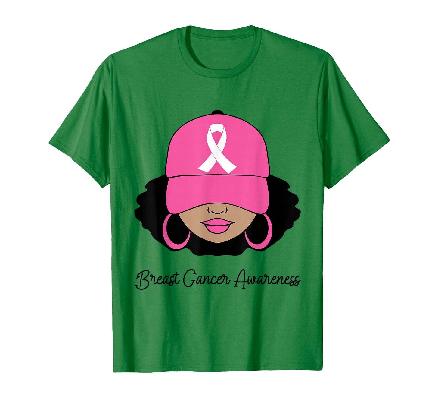 Black Women Pink Breast Cancer Awareness Warrior Women Girls T-Shirt