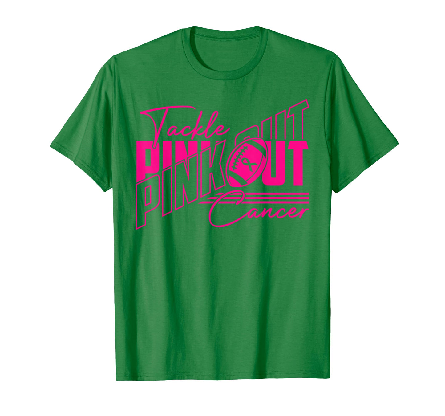 Tackle Cancer Pink Out Football Breast Cancer Awareness T-Shirt
