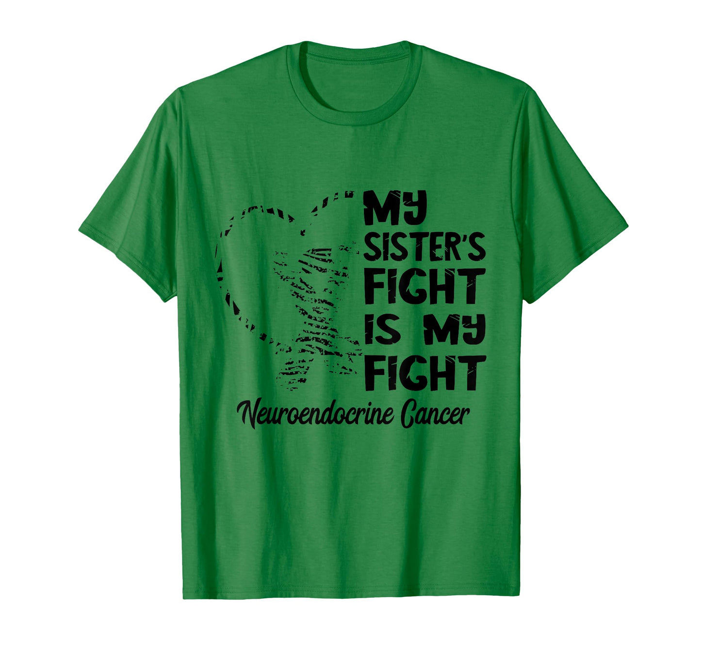 Neuroendocrine Cancer My Sister's Fight Zebra Ribbon T-Shirt