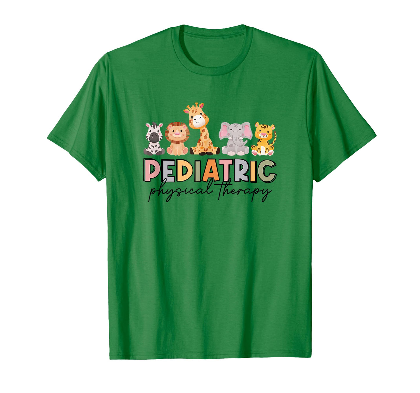 Pediatric Physical Therapy Therapist PT Crew Safari Animals T-Shirt