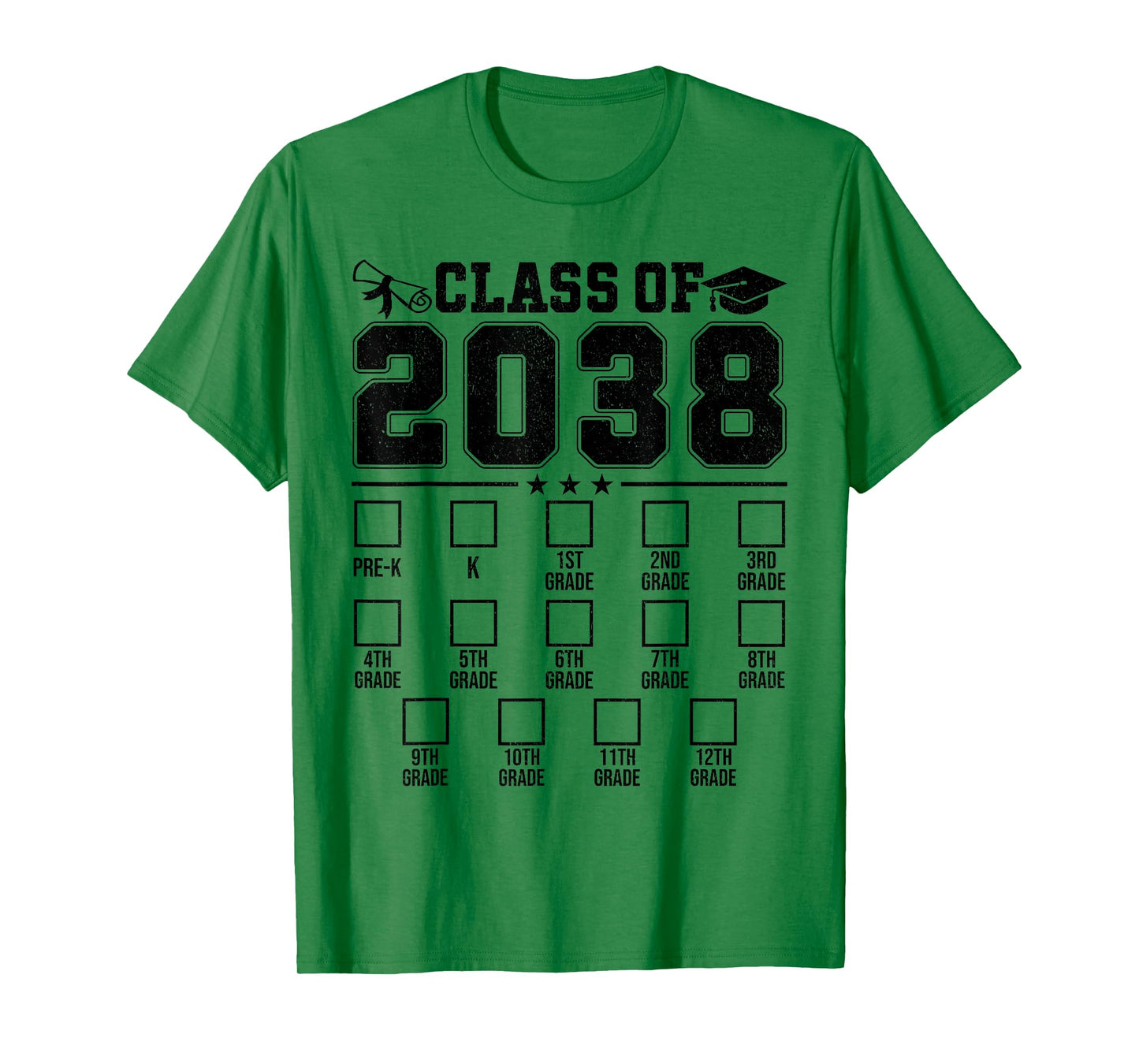 Class of 2038 growing with me checklist k to 12th grade Boys T-Shirt