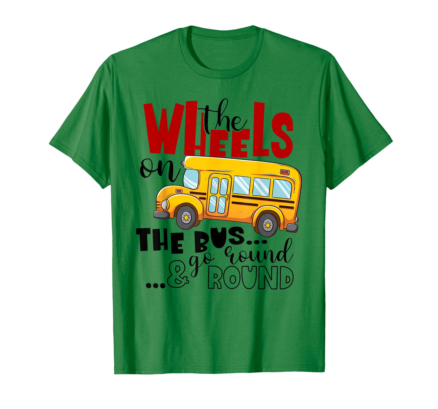 Back To School Funny The WHEELS On The BUS Toddler Kids Boys T-Shirt