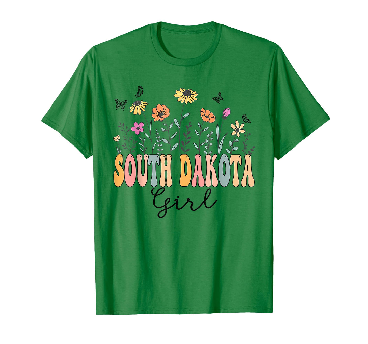 South Dakota Girl Wildflower Groovy South Dakota Lover T-Shirt