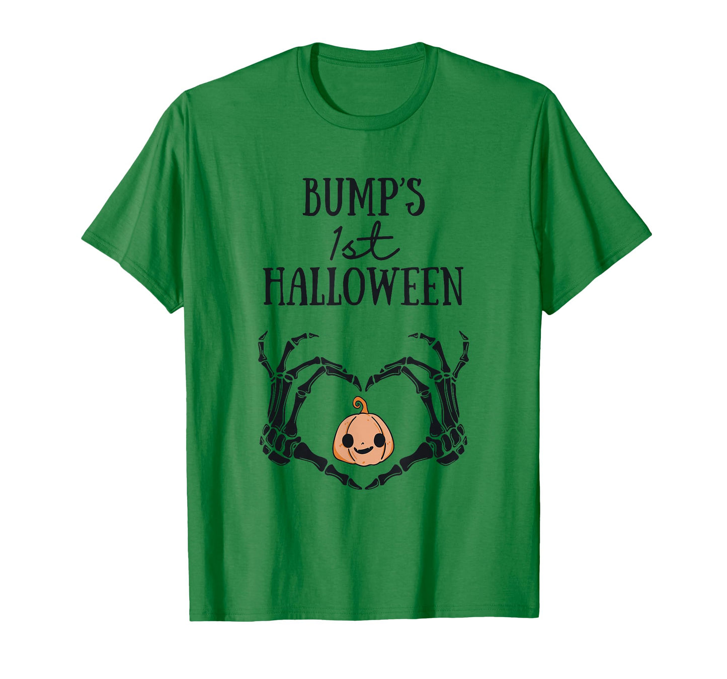 Bump's 1st Halloween Skeleton Hand Heart Pregnancy Baby T-Shirt