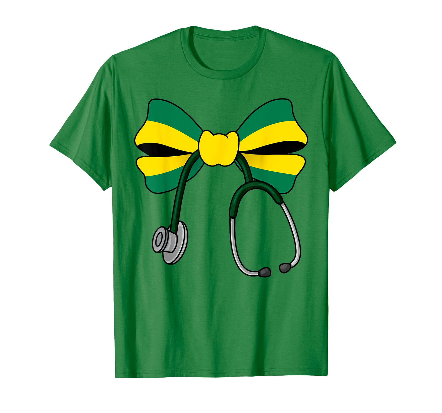 Jamaican Coquette Nurse Bow Jamaica Flag Jamaican Nurse T-Shirt