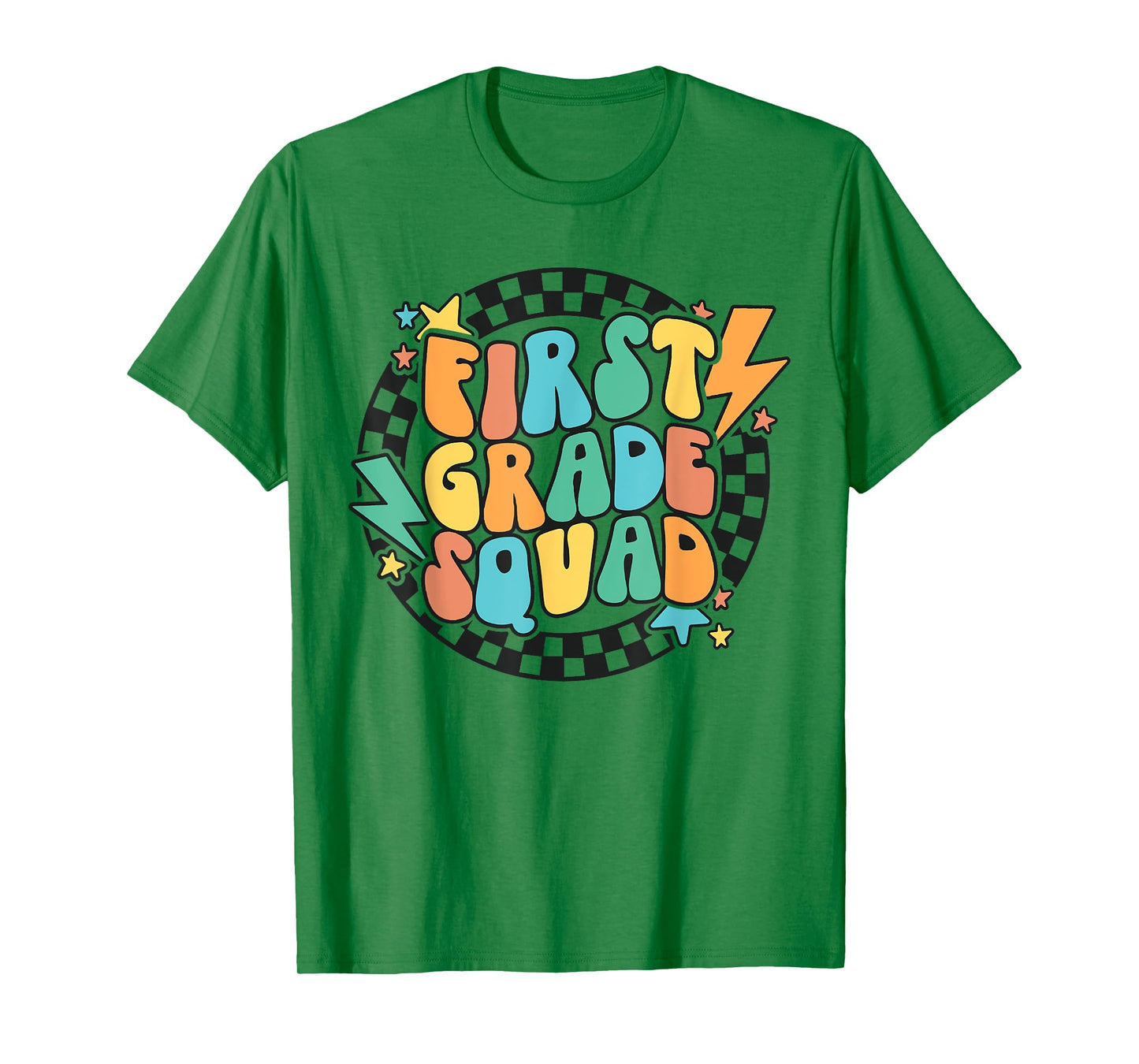 Back To School Groovy Teacher 1st First Grade Crew Squad T-Shirt