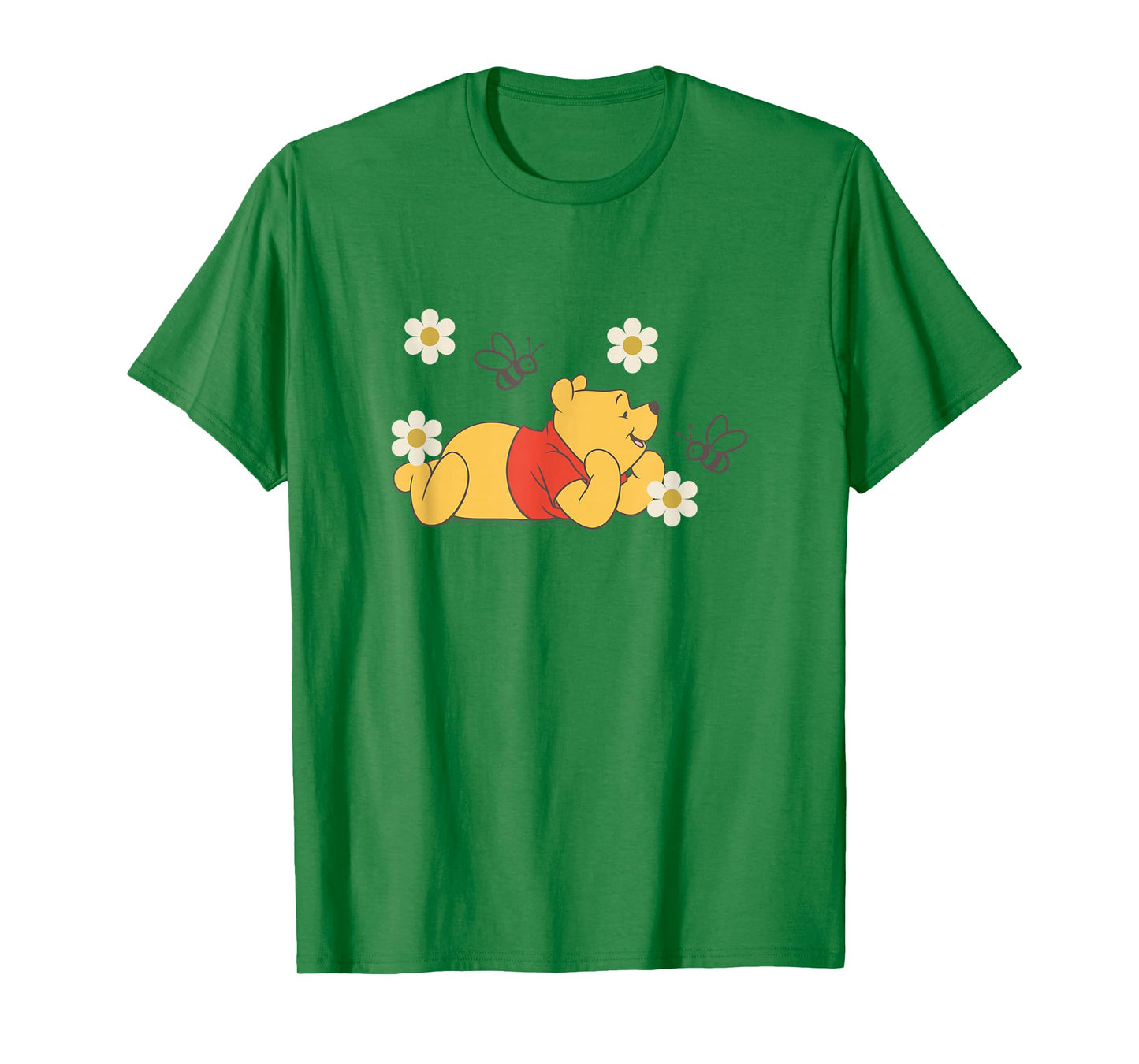 Disney Winnie The Pooh In Nature With Bees Floral Portrait T-Shirt