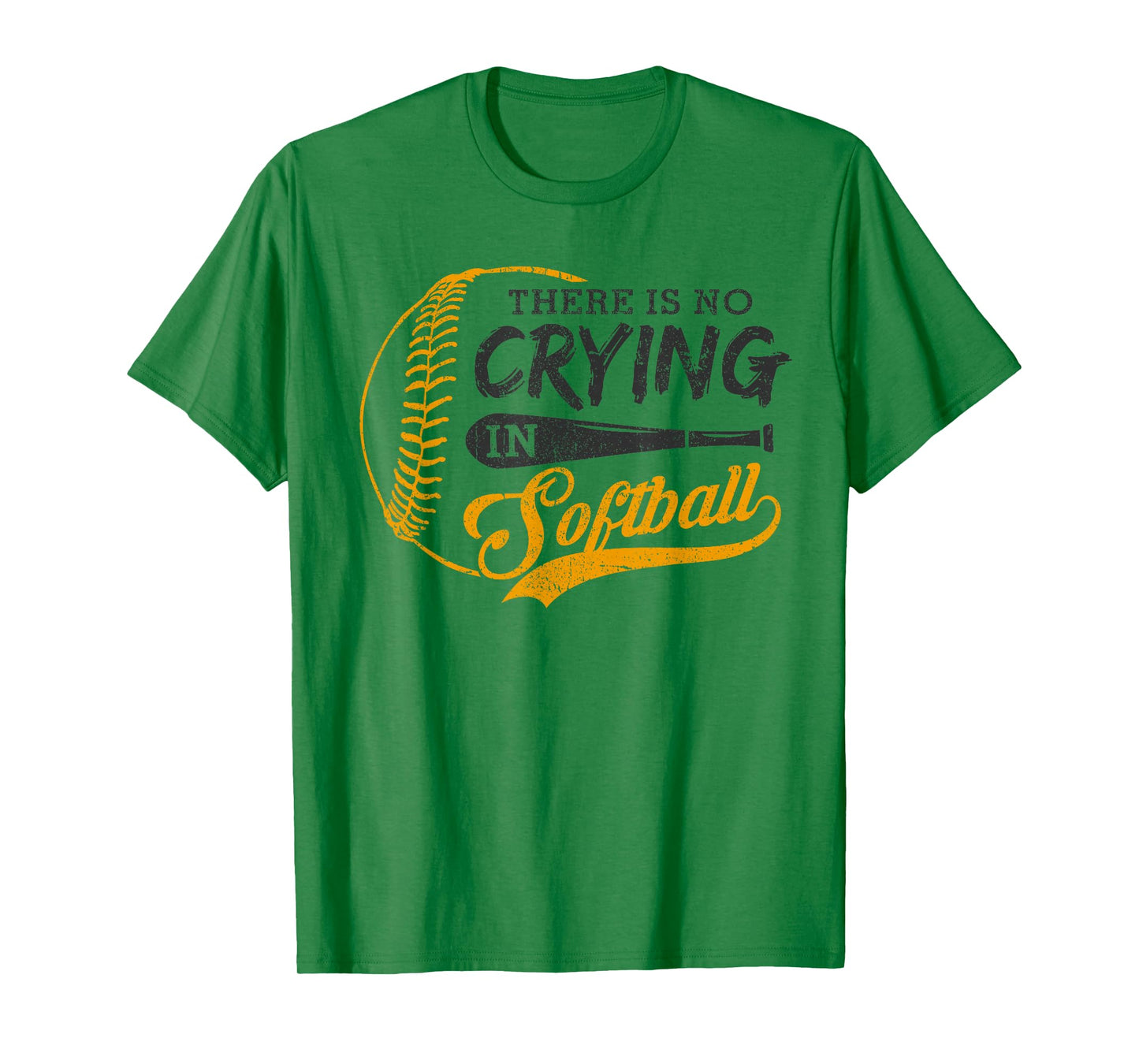 Vintage There Is No Crying In Softball Sports Funny Softball T-Shirt
