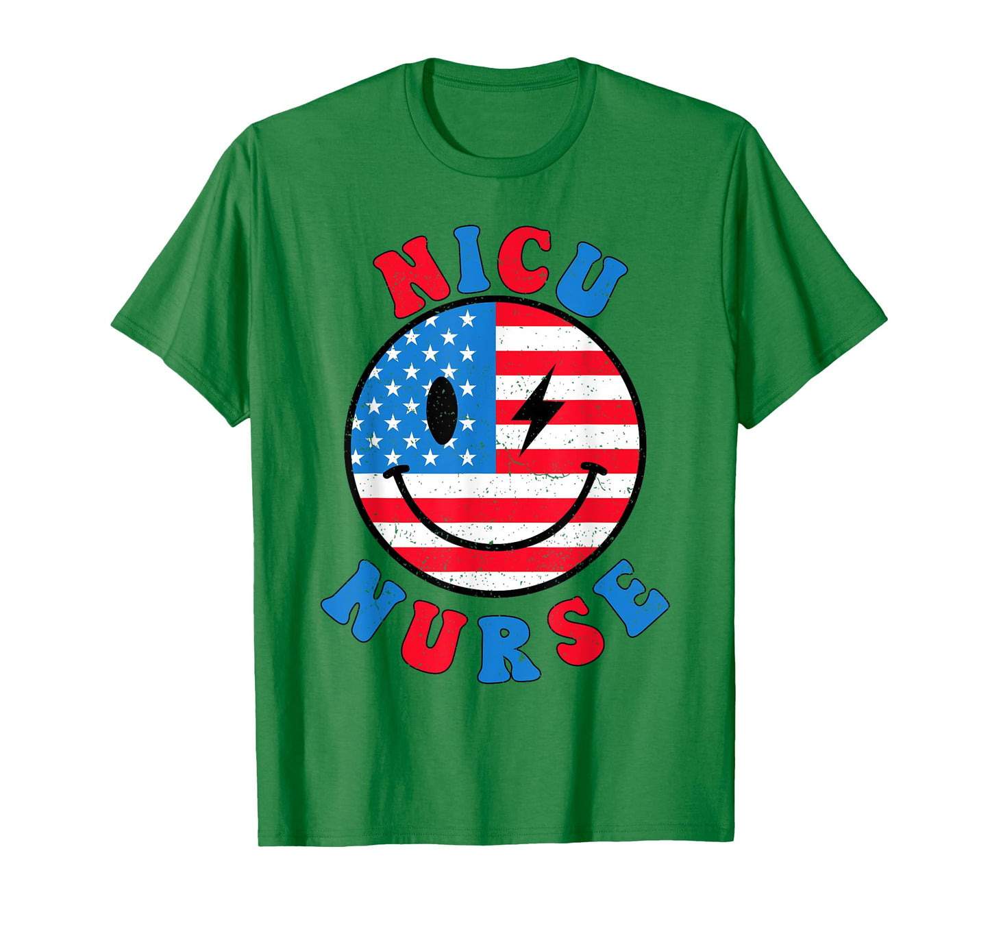 NICU Nurse 4th of July American Flag Patriotic Neonatal ICU T-Shirt