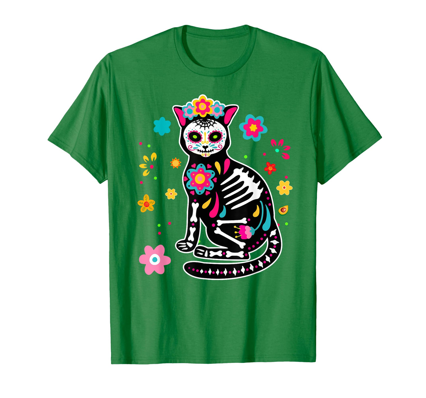 Dia de Los Muertos Cat Shirt Mexican Sugar Skull Day of Dead T-Shirt for Men Women Kids