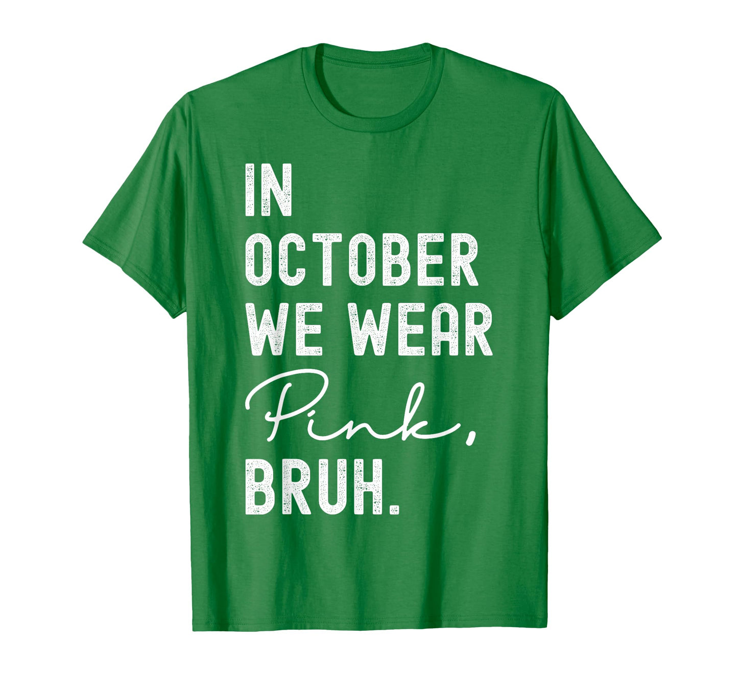 Breast Cancer Shirts for Kids Boys Bruh In October Wear Pink T-Shirt