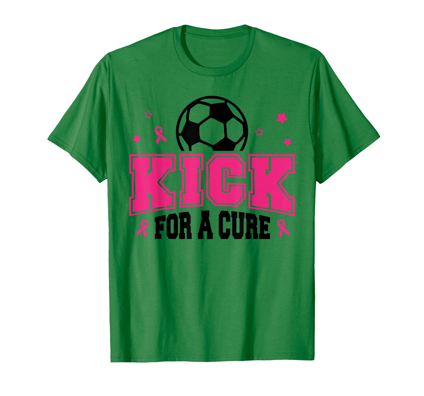 Kick for a Cure Soccer Breast Cancer Awareness Pink Ribbon T-Shirt