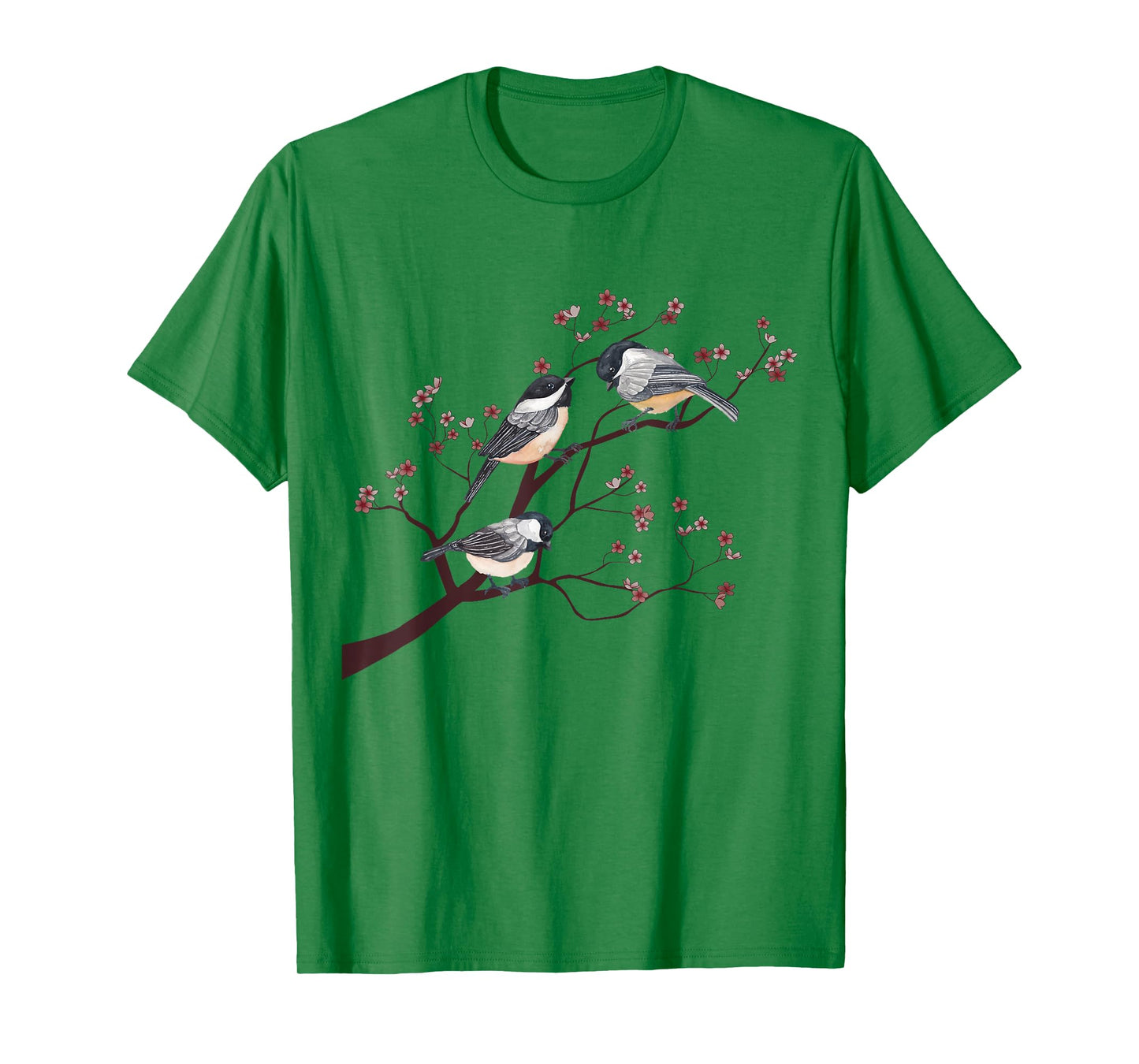 Vintage Flowers Nature Animal Lover Bird Tit T-Shirt