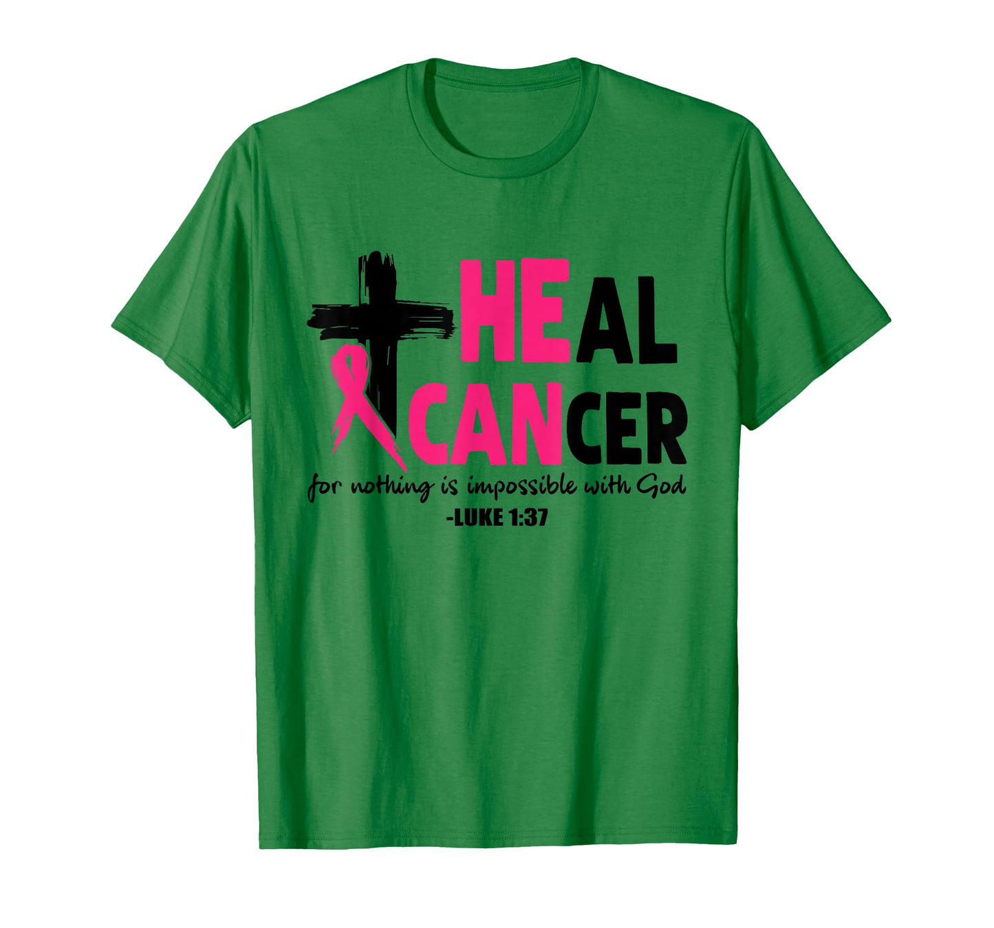 Heal Cancer Believe God Christian Breast Cancer Awareness T-Shirt