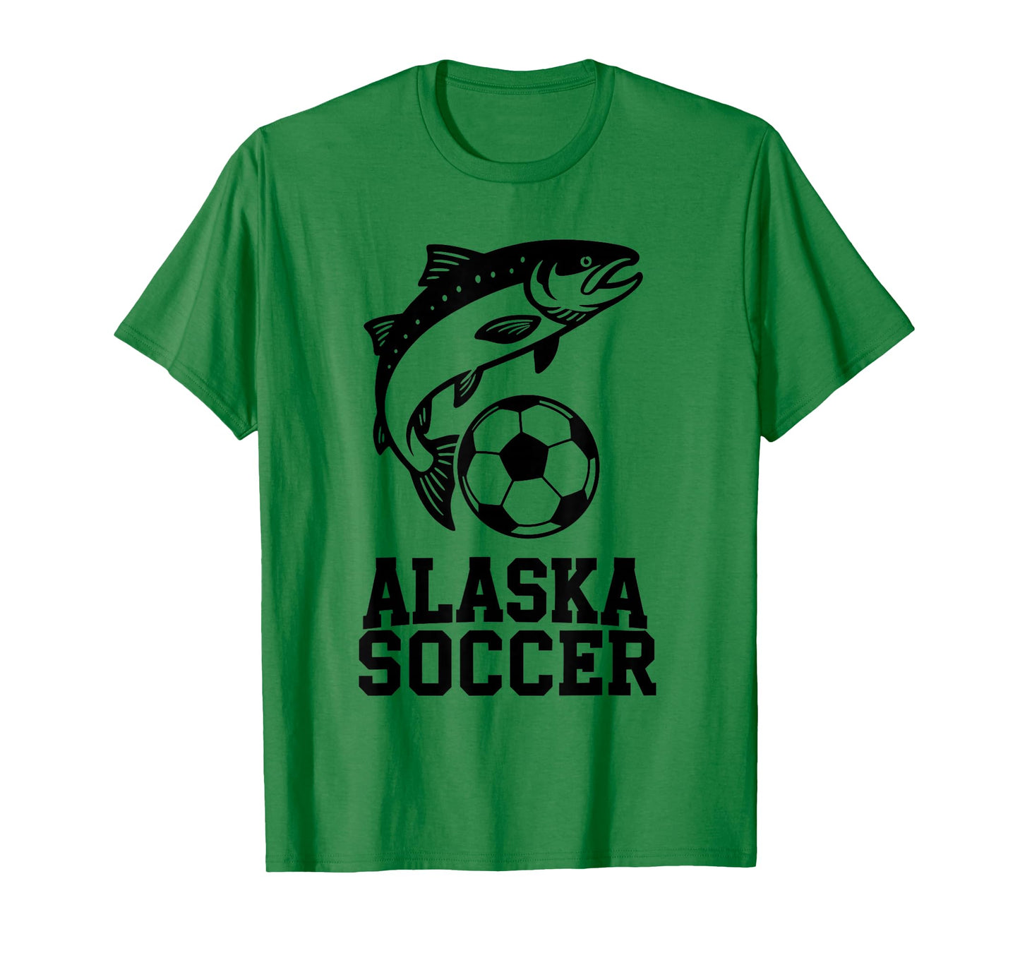 Alaska Soccer Graphic Salmon and Ball Sports Design T-Shirt