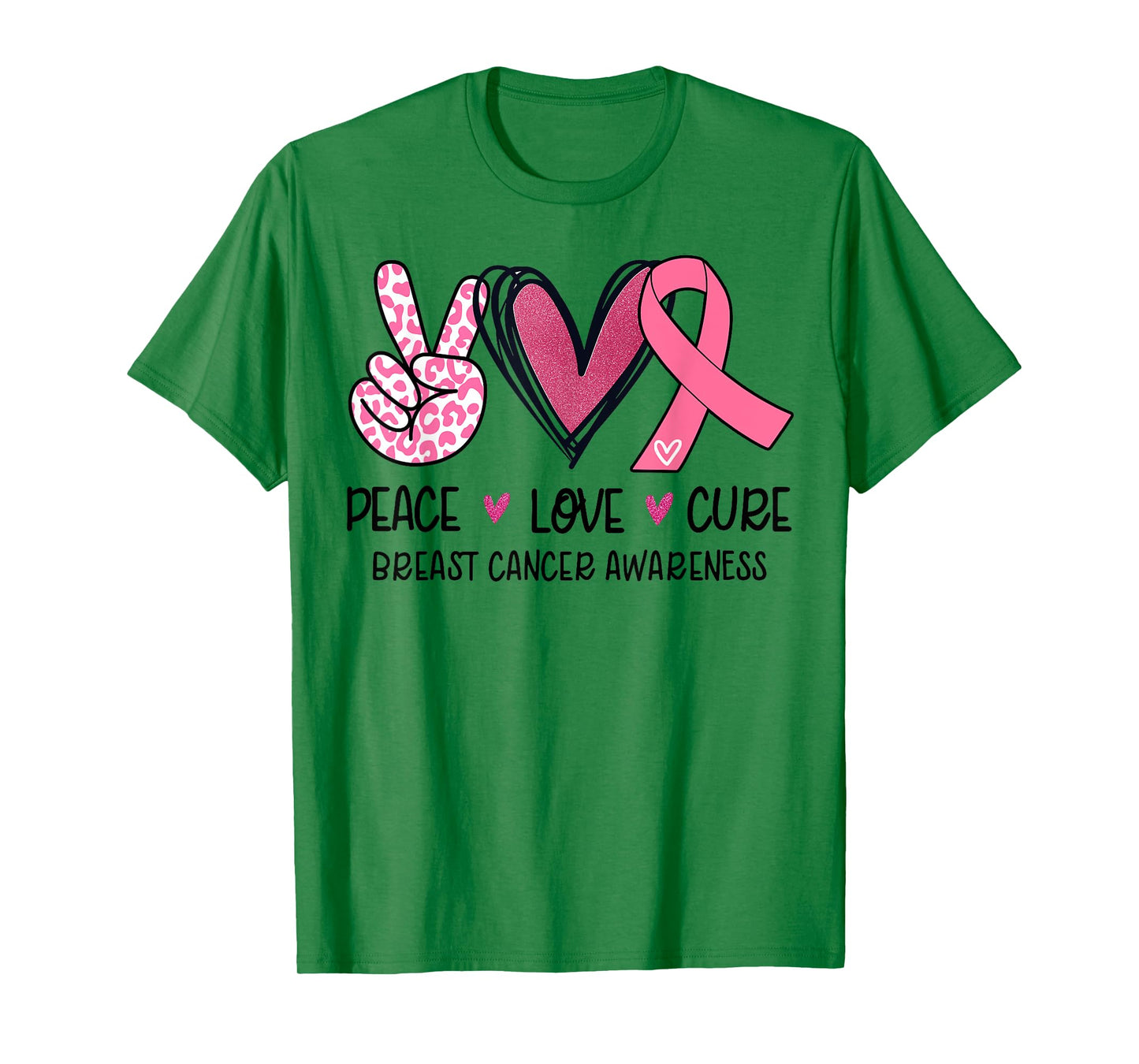 Peace Love Cure Breast Cancer Awareness Pink T-Shirt