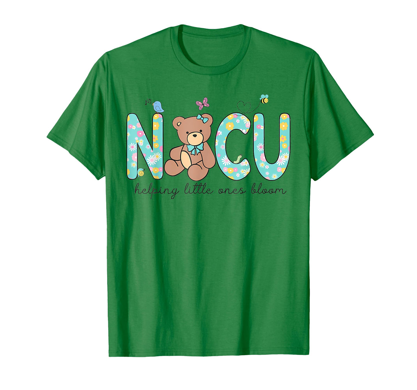 NICU Bear Spring NICU Nurse Helping Little Ones Bloom Work T-Shirt