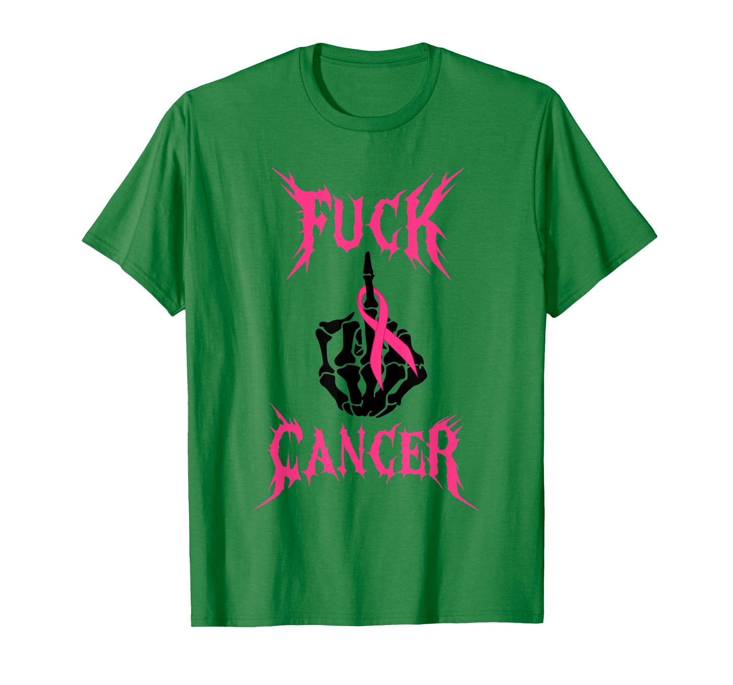 Fuck Cancer Rock Tattoos Warrior Pink Ribbon Breast Cancer T-Shirt