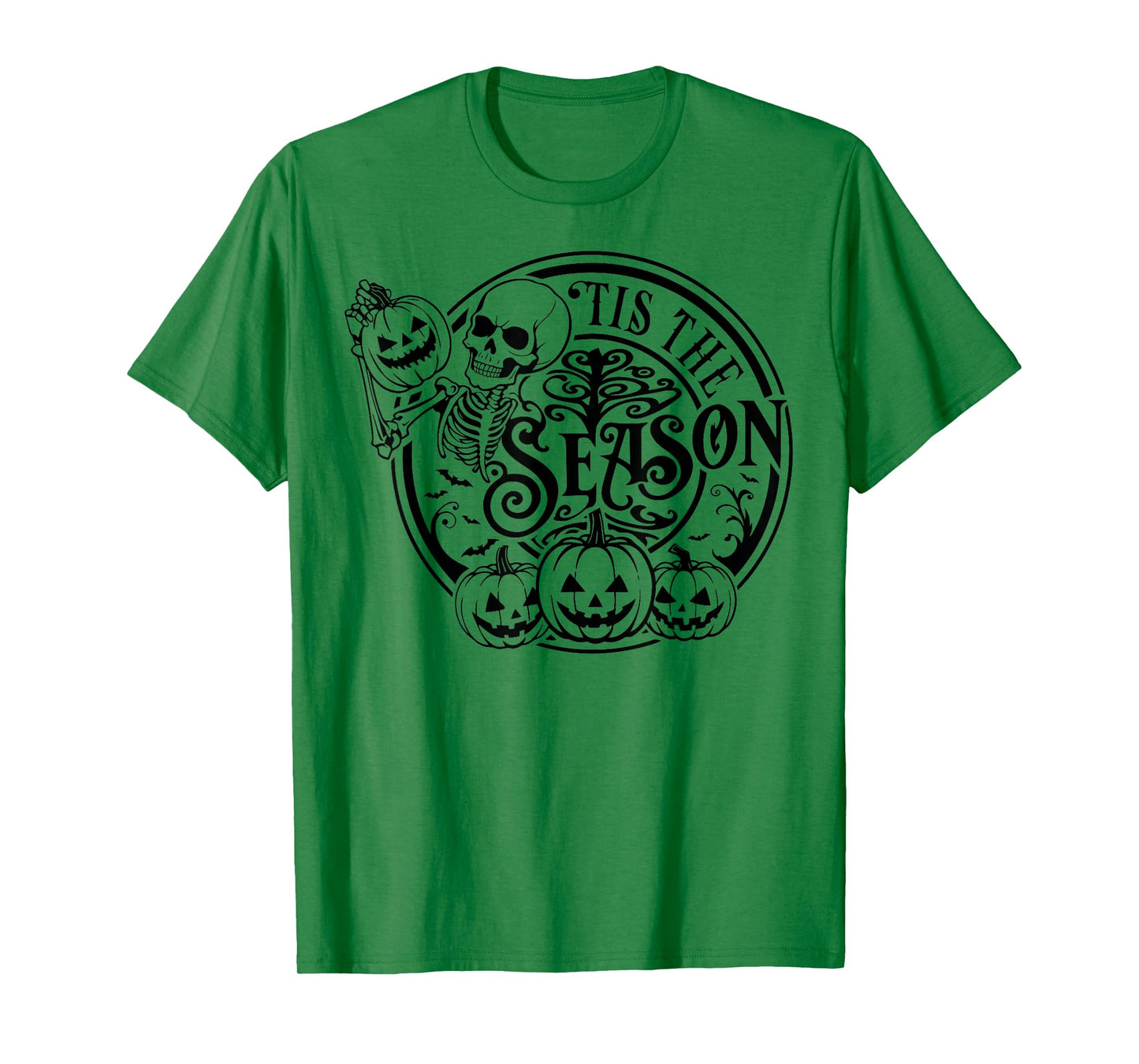 Tis The Season Halloween Skeleton Pumpkin T-Shirt