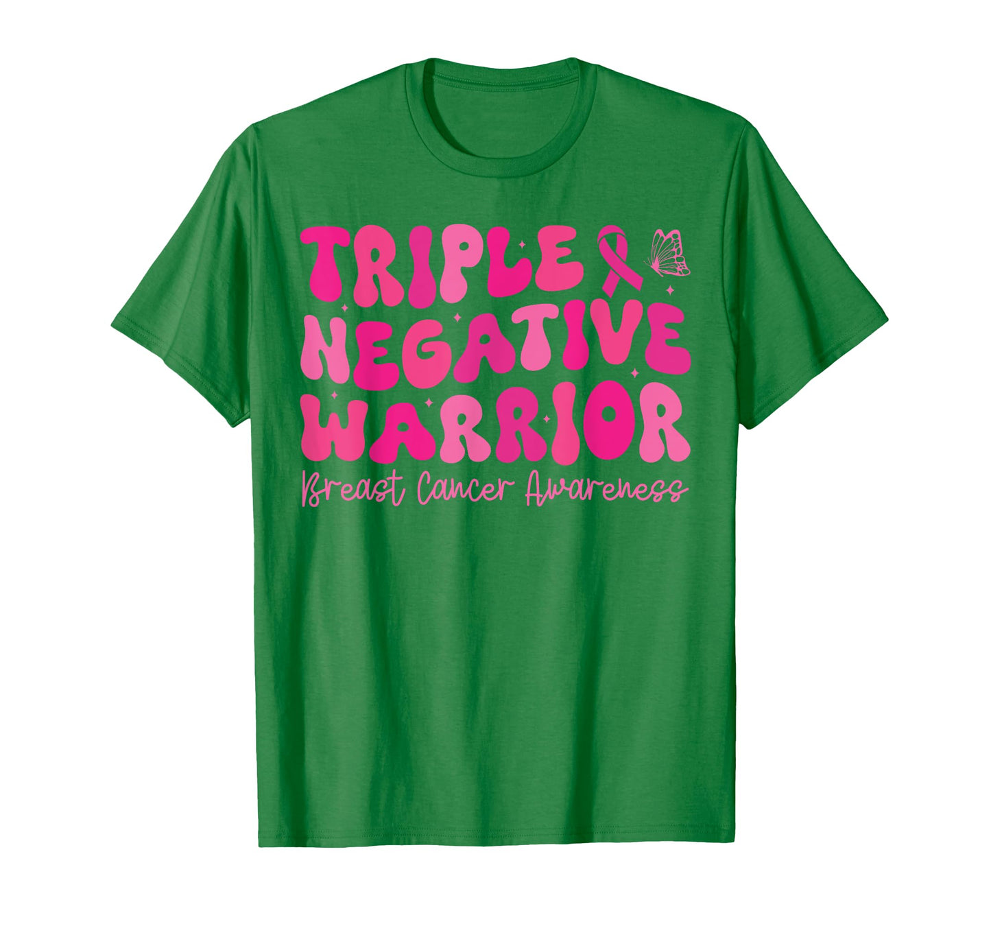 Groovy Triple Negative Warrior Breast Cancer Awareness Month T-Shirt