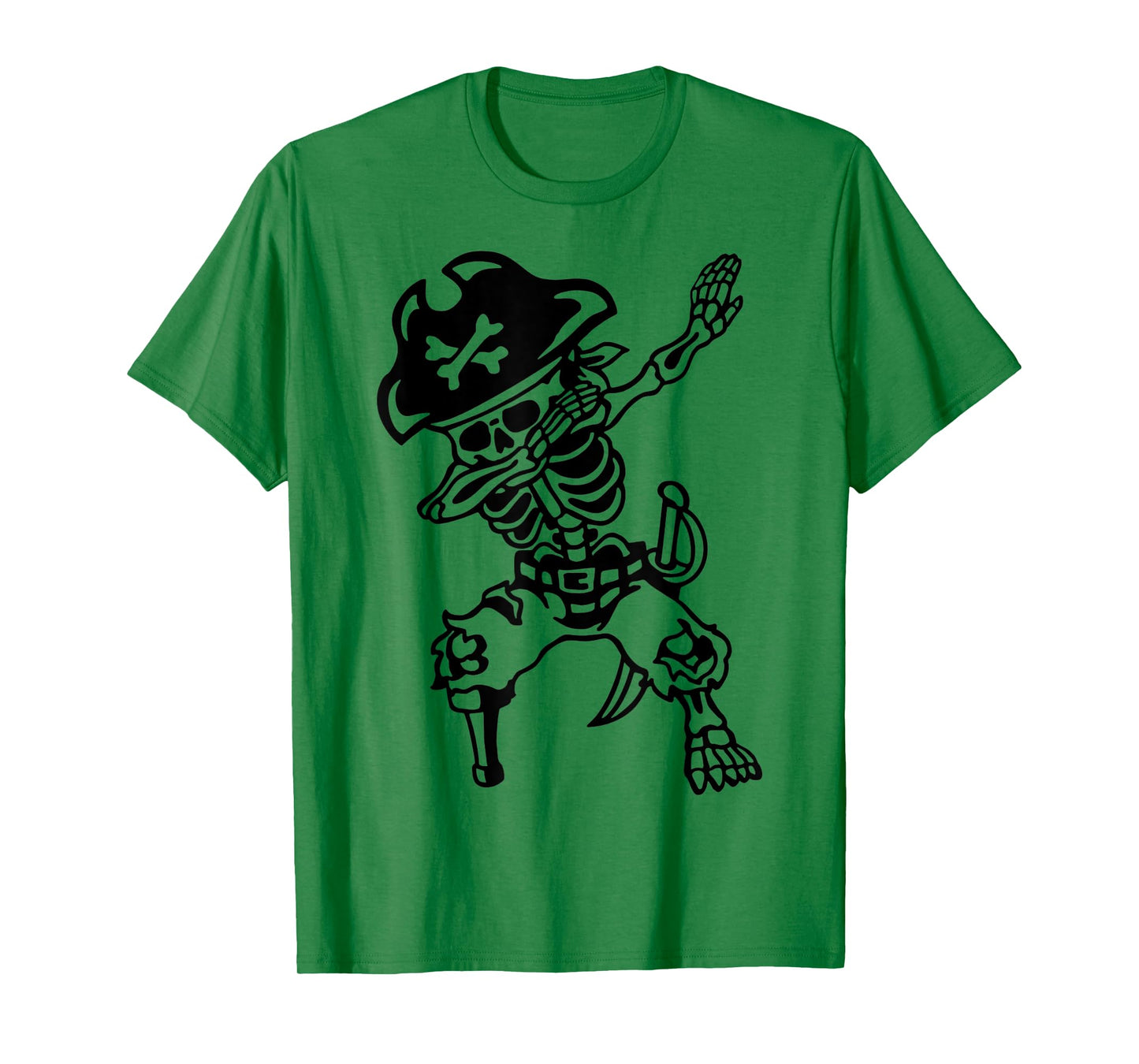 Dabbing Pirate Skeleton Spooky Costume Funny Halloween T-Shirt
