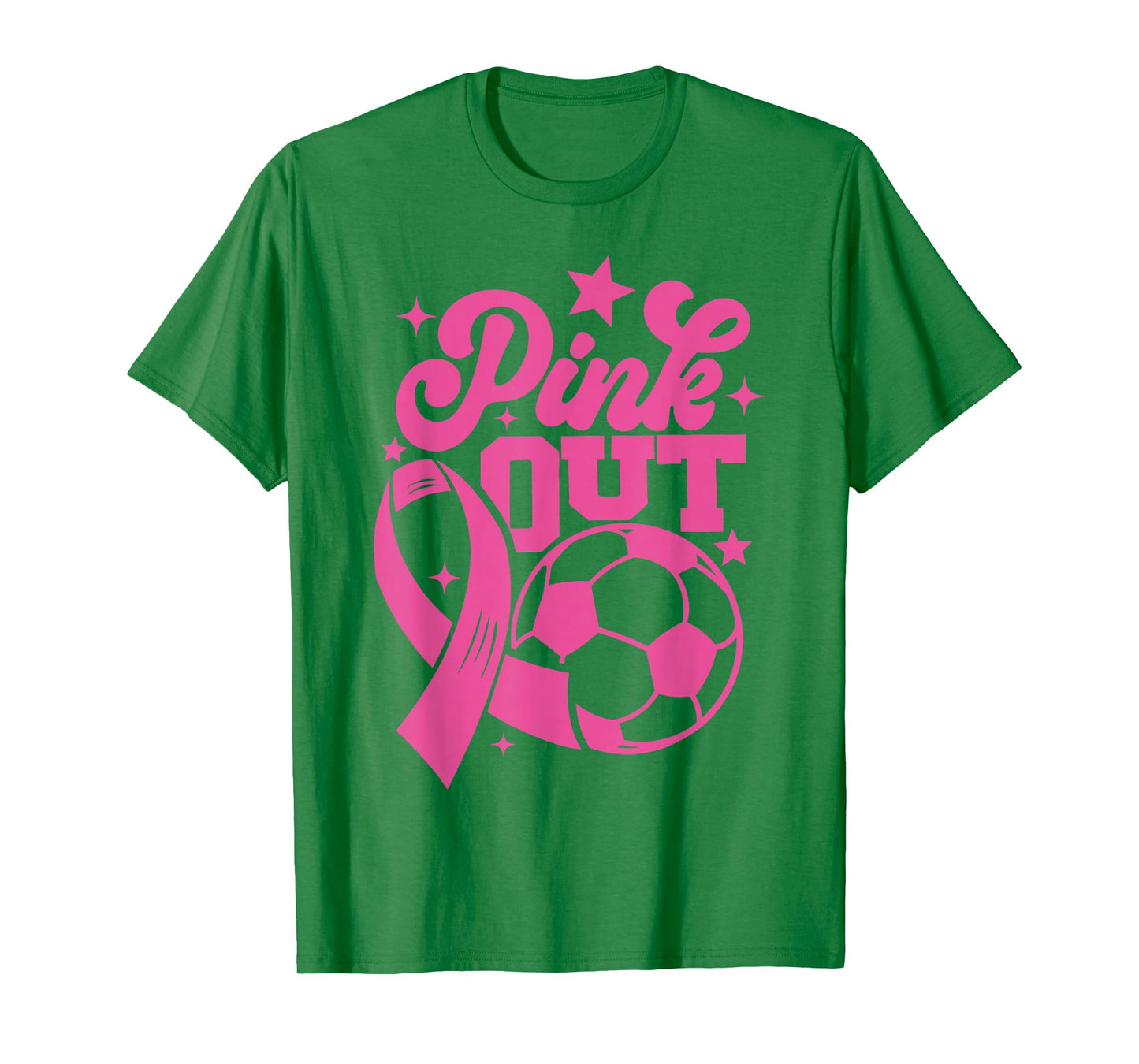 Pink Out Kick for a Cure Soccer Breast Cancer Pink Ribbon T-Shirt