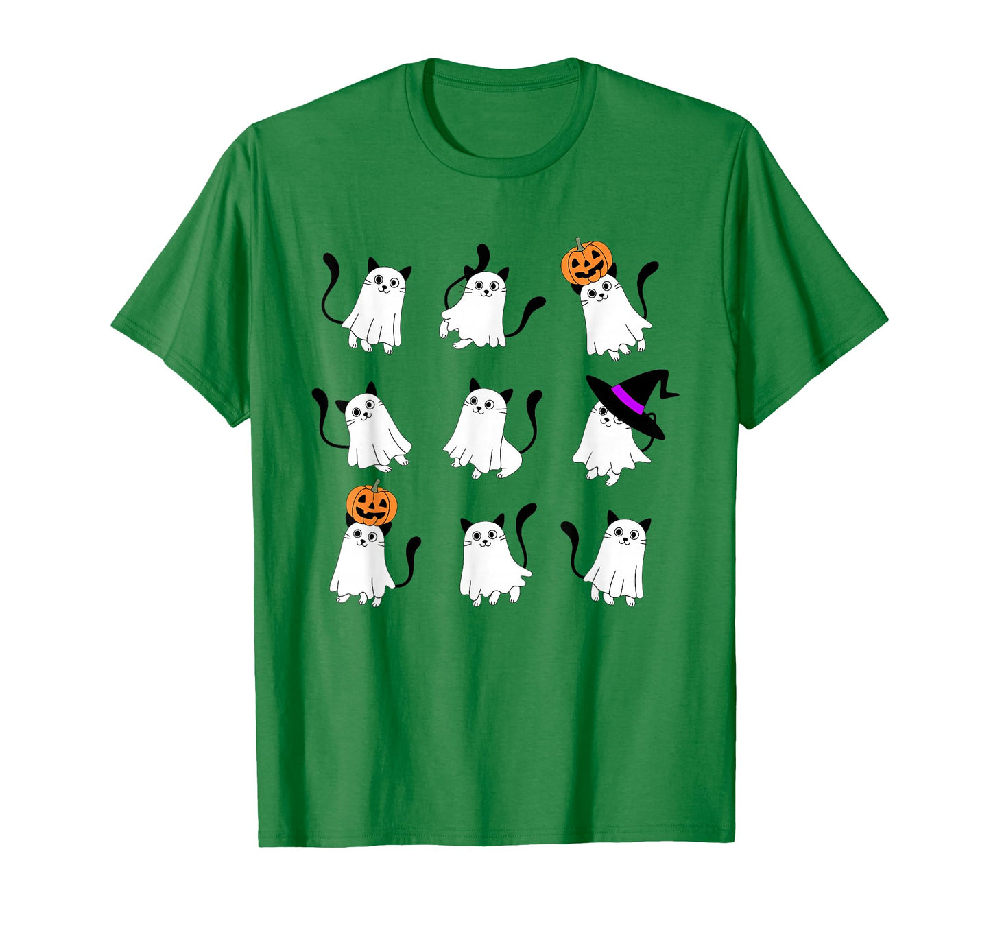 Cute Ghost Cat Funny Halloween Outfit Costumes Black Cat T-Shirt
