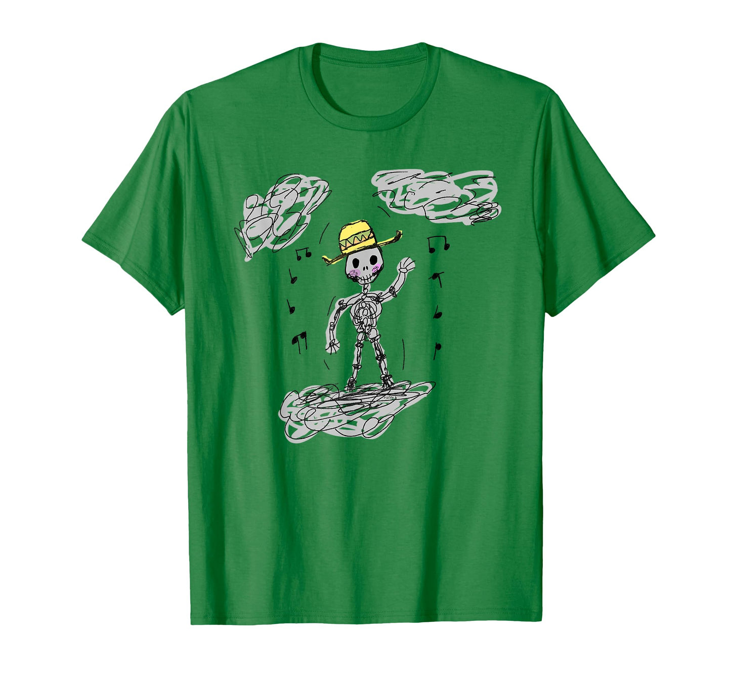Halloween Skeleton Costume Mexican Dia de Los Muertos Music T-Shirt