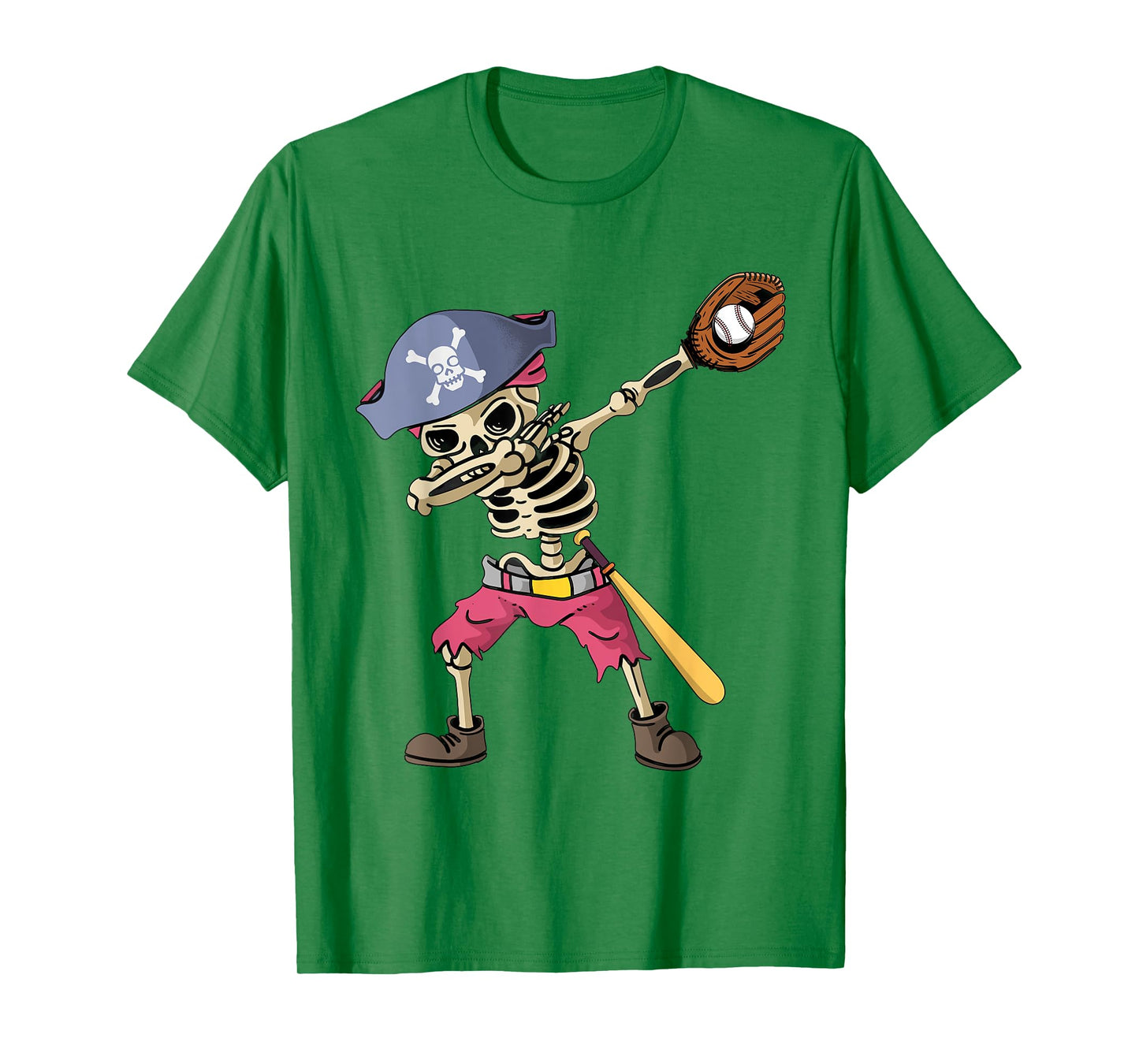 Dabbing Skeleton Baseball Softball Pirate Dab T-Shirt