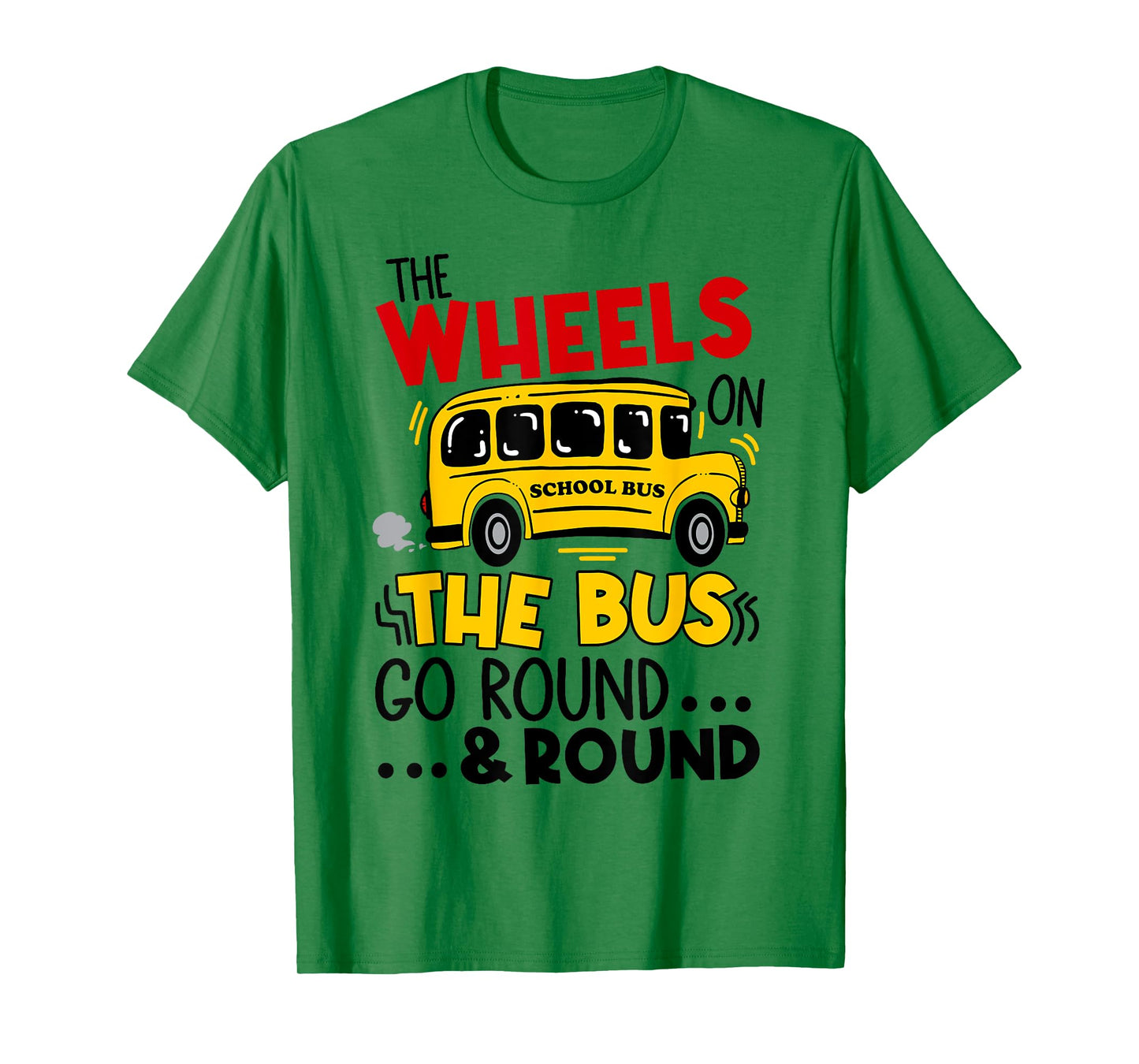 Back To School Funny The WHEELS On The BUS Toddler Kids Boys T-Shirt