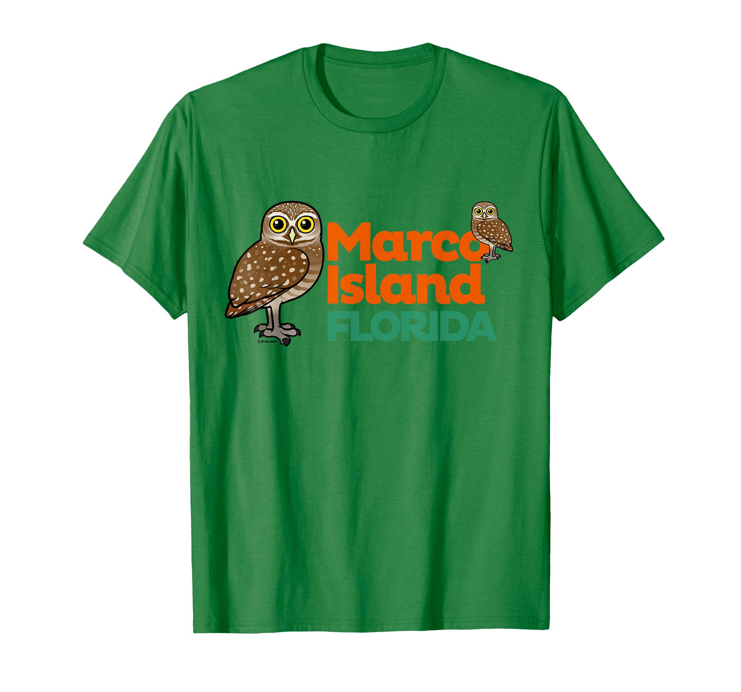 Marco Island Burrowing Owls Birdorable Cute Cartoon Birds T-Shirt