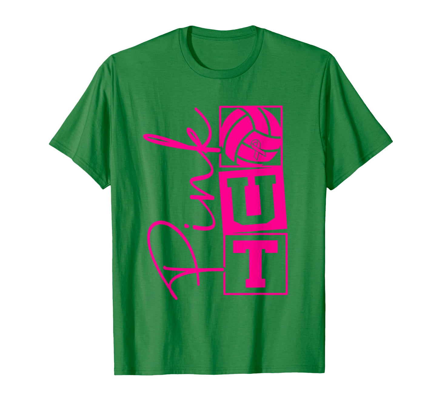 Volleyball Pink Out Breast Cancer Awareness Pink Ribbon T-Shirt