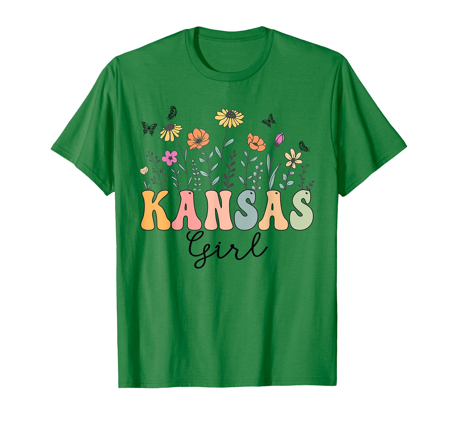 Kansas Girl Wildflower Groovy Kansas Lover T-Shirt
