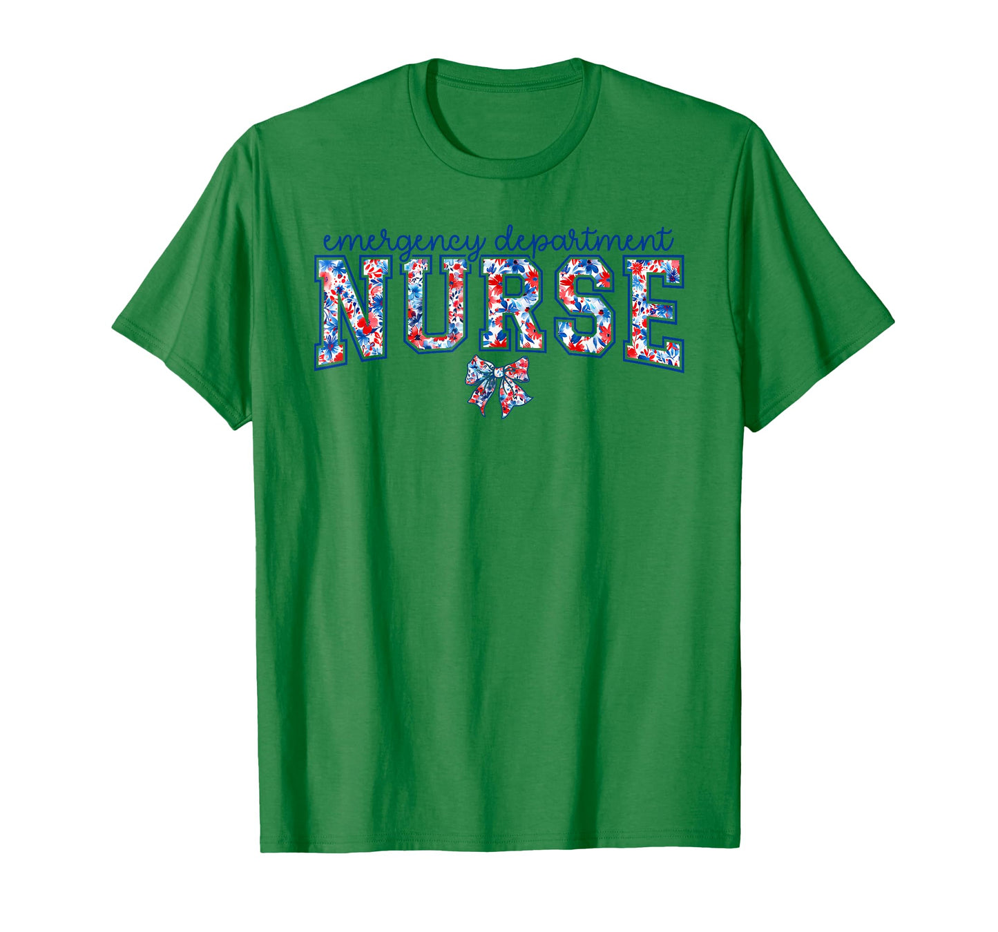 Emergency Department Floral Coquette USA Nurse 4th Of July T-Shirt