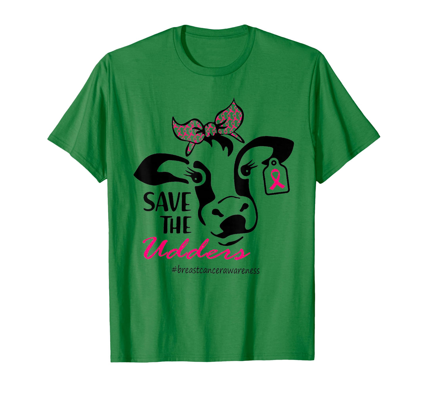 Save The Udders Breast Cancer Awareness Heifer Cow Lady T-Shirt