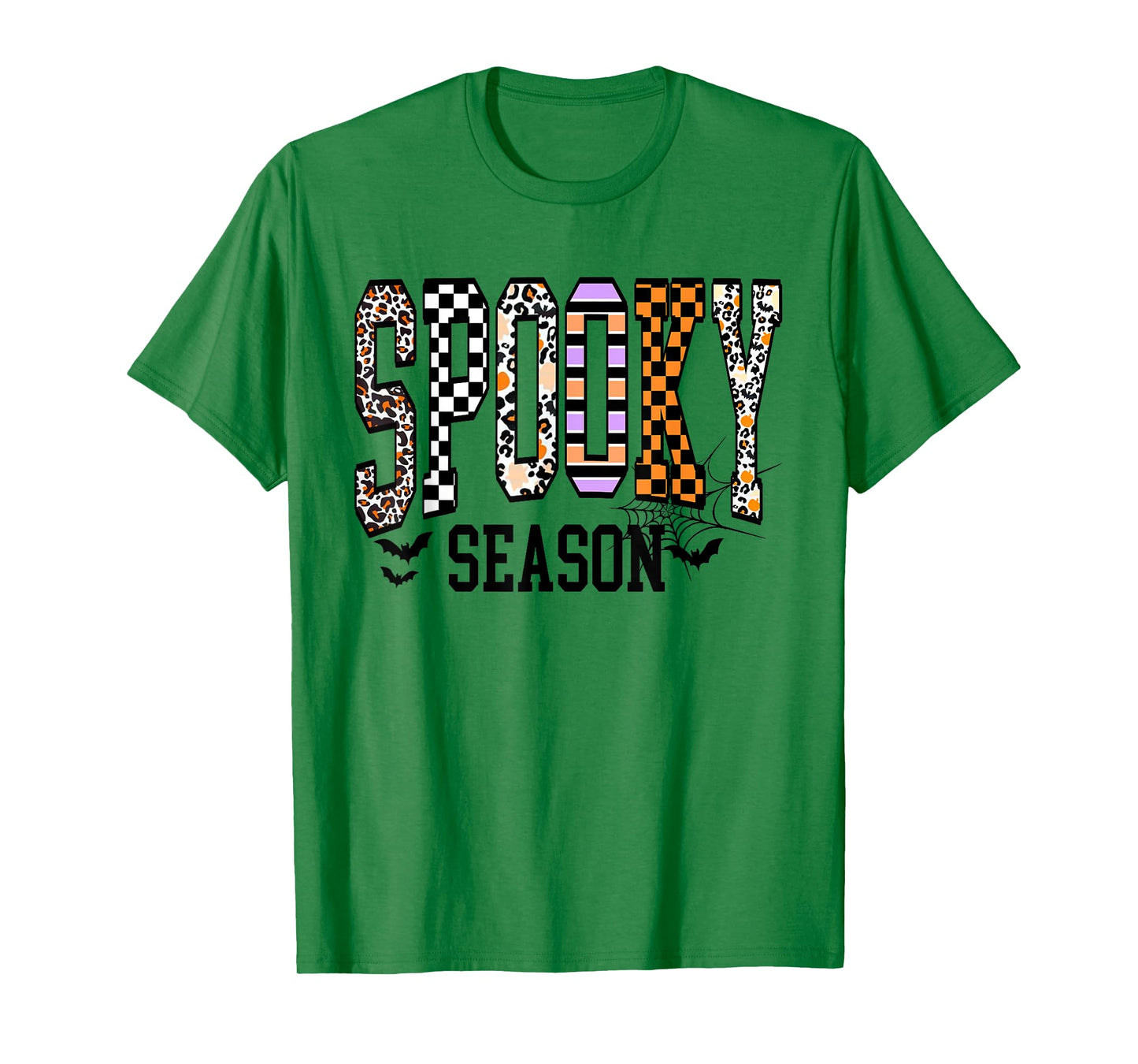 Halloween Spooky Coquette Halloween Leopard Checkered Fall T-Shirt