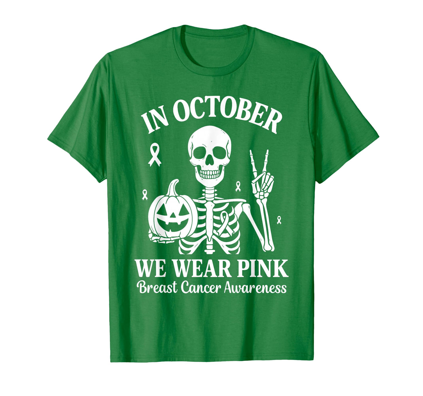 Breast Cancer Women Halloween in October We Wear Pink T-Shirt