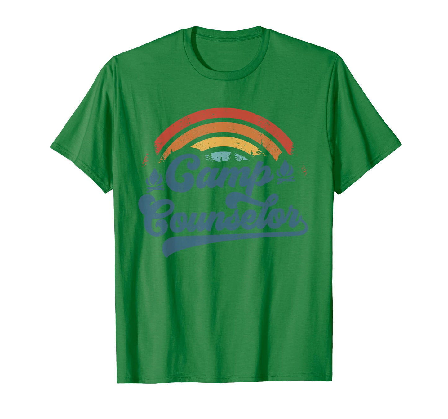 Summer Camp Counselor Staff Groovy Rainbow Camp Counselor T-Shirt