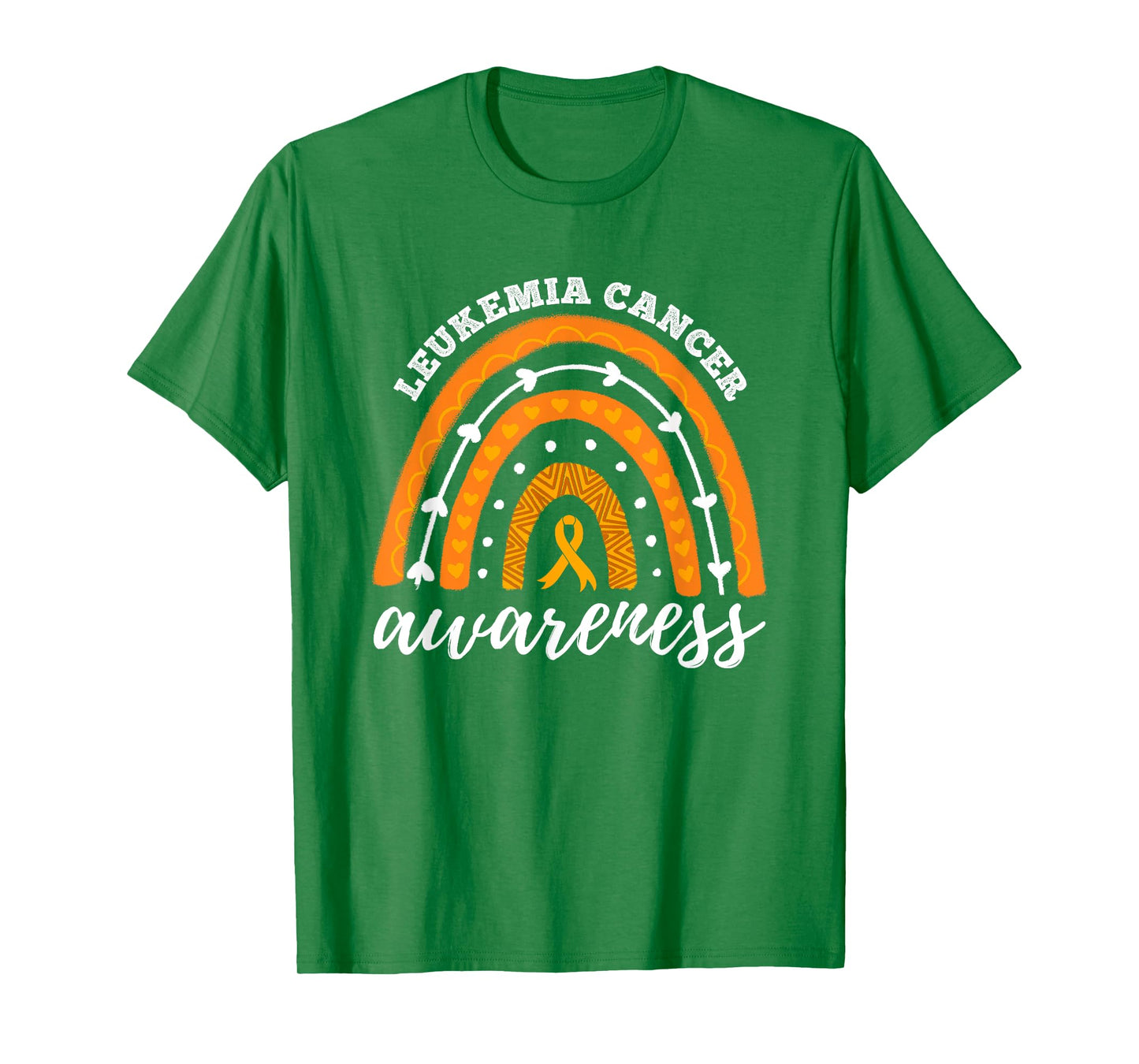 Rainbow Orange Ribbon Leukemia Cancer Awareness T-Shirt