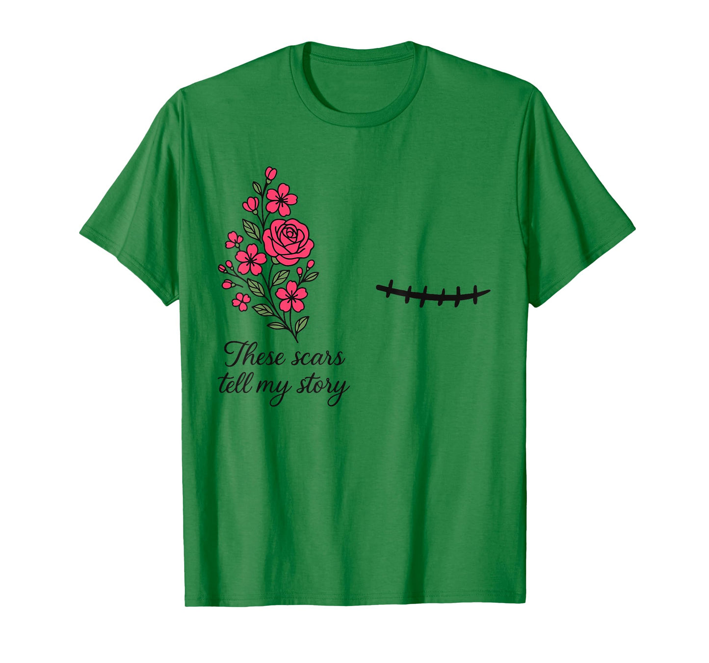 Floral Breast Cancer Awareness Left Mastectomy Survivor T-Shirt