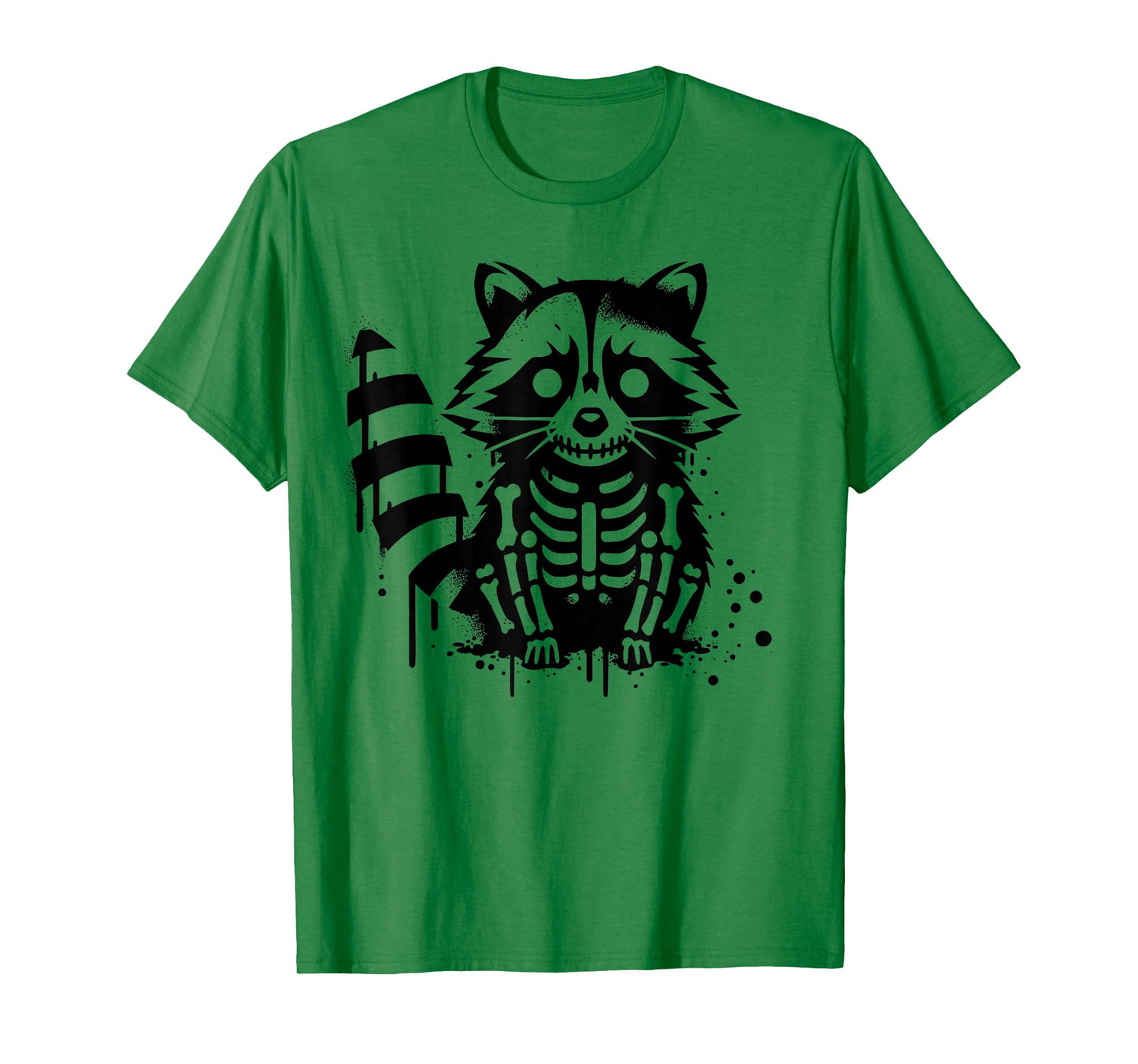 Halloween Skeleton Raccoon Zombie Graffiti Street Art T-Shirt