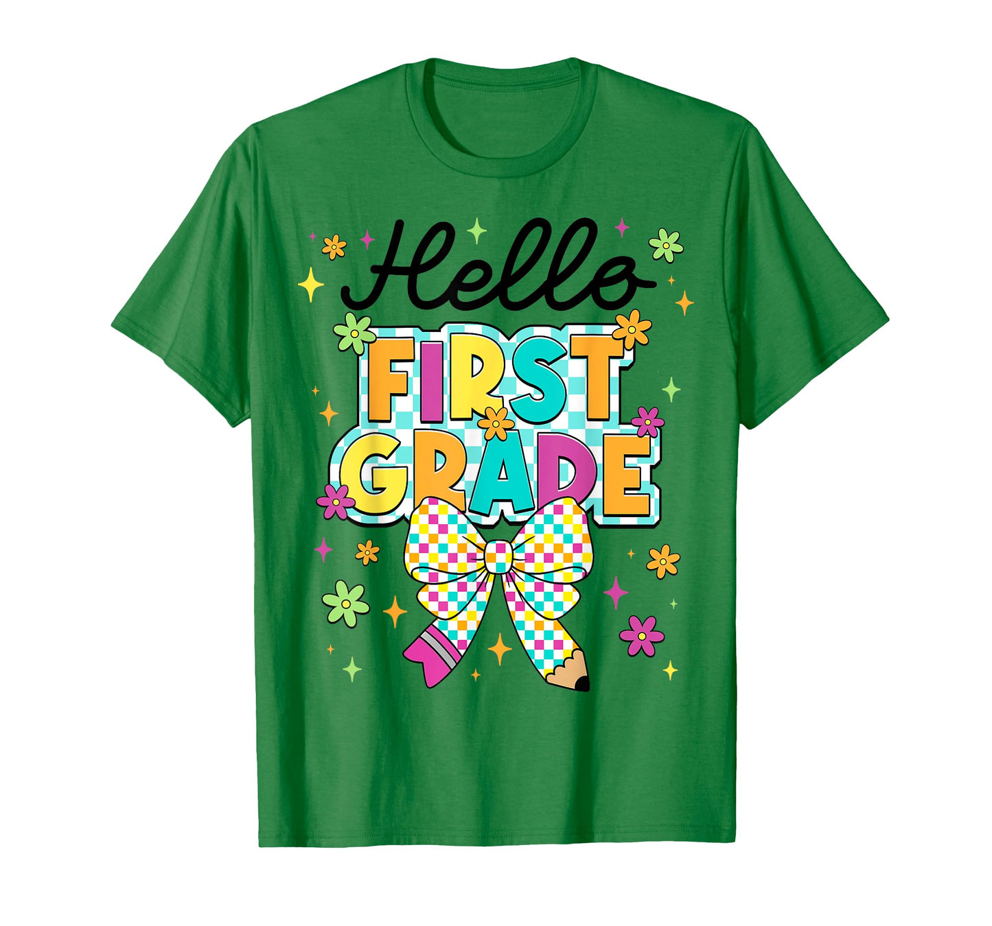 Hello First Grade Coquette First Day Of School Teacher Girl T-Shirt