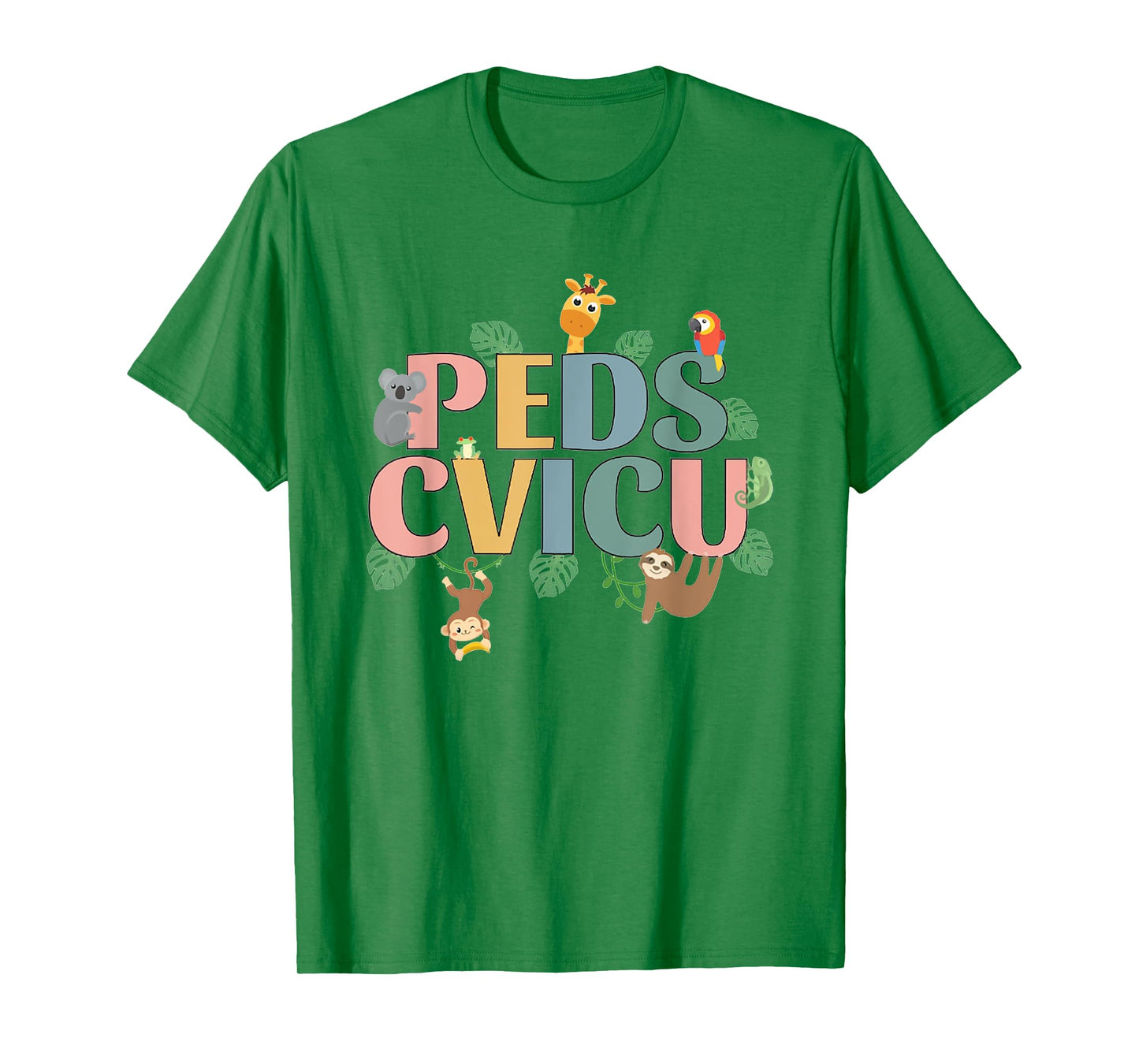 Pediatric Cardiac ICU Nurse Safari Animals PEDS CVICU Nurse T-Shirt
