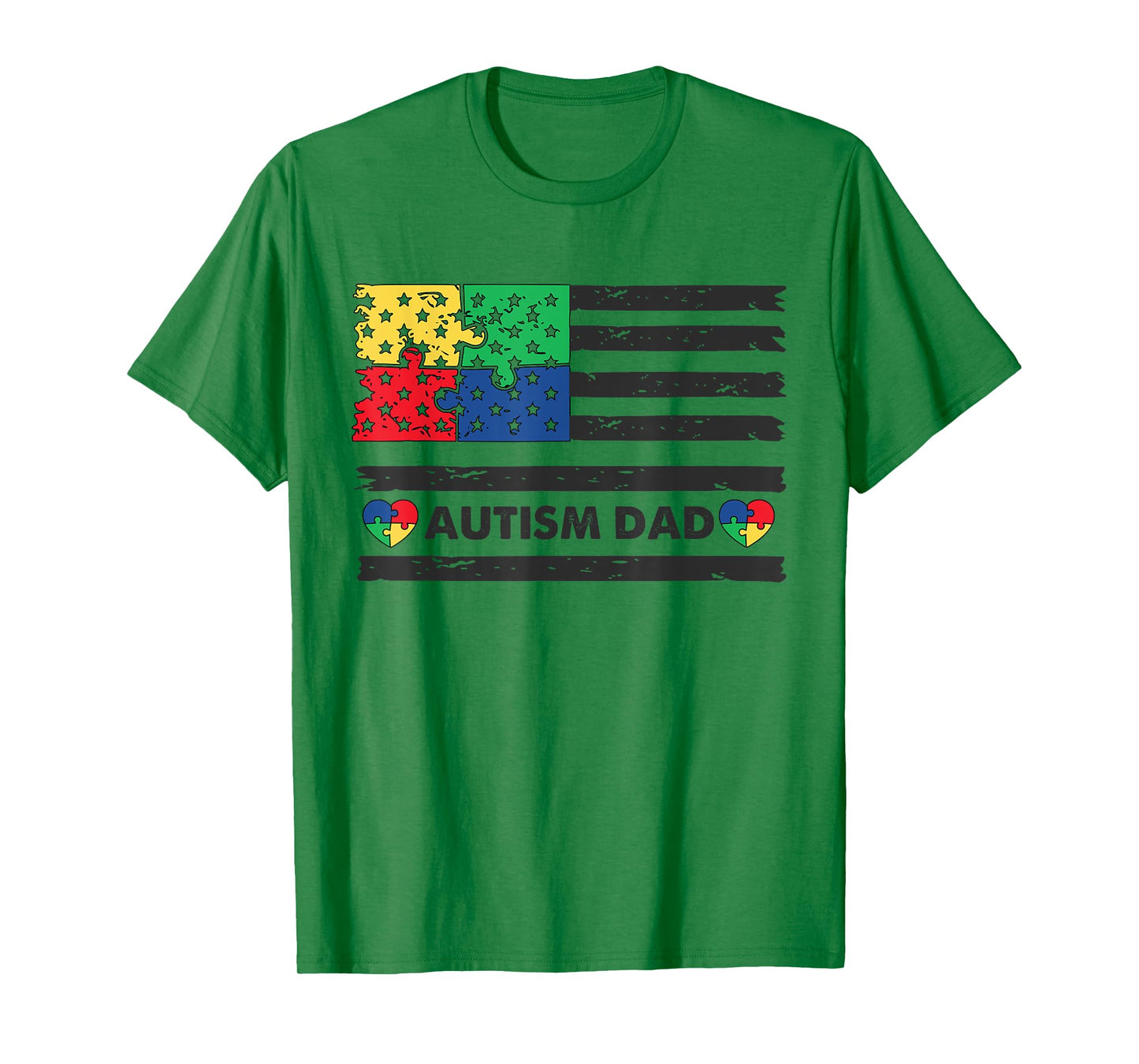 Autism Dad American Flag USA T-Shirt