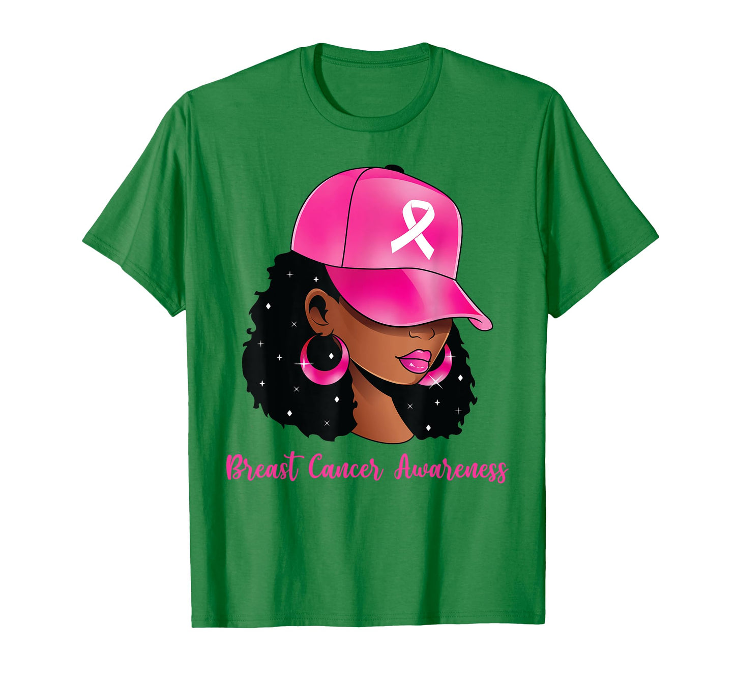 Black Women Pink Breast Cancer Awareness Warrior Women Girls T-Shirt