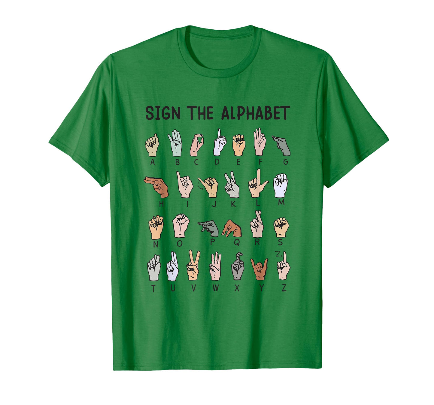 ASL American Sign Language, Alphabet Inclusive Sign ABCs T-Shirt