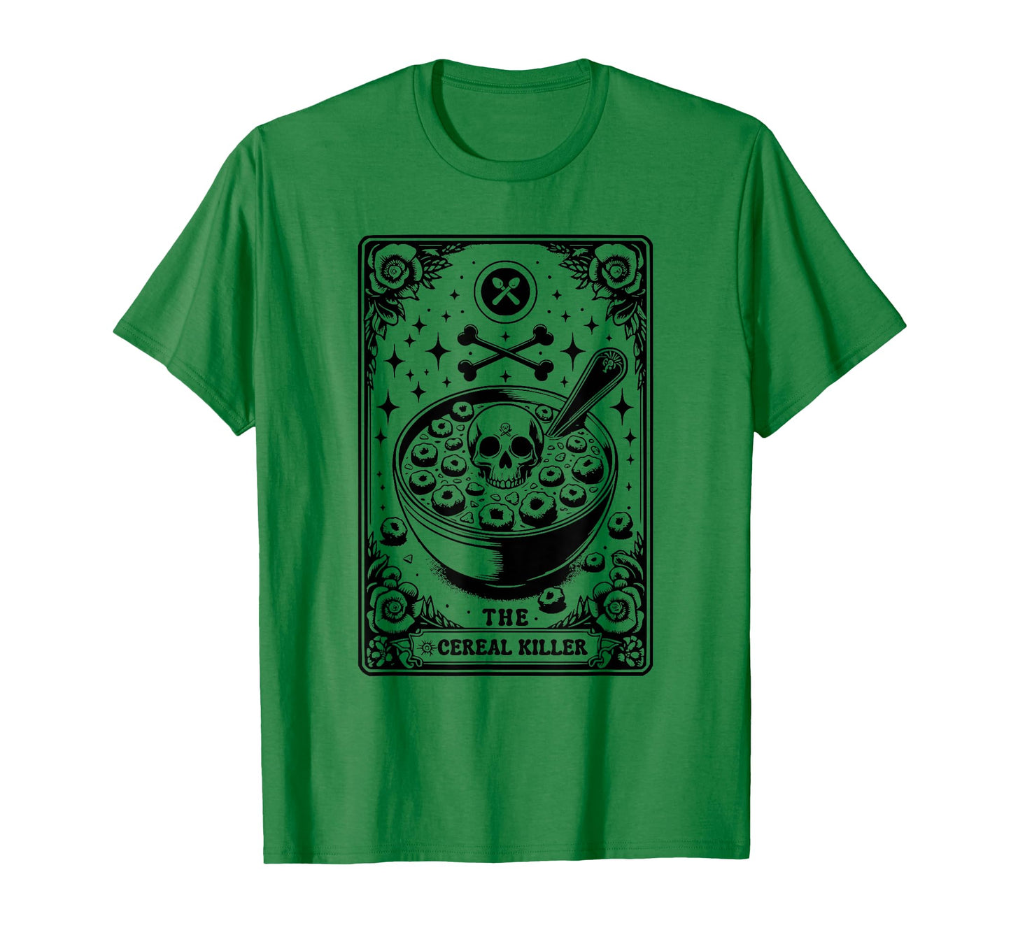 Cereal Killer Breakfast Cereal Bowl Cereals Skull Tarot Card T-Shirt