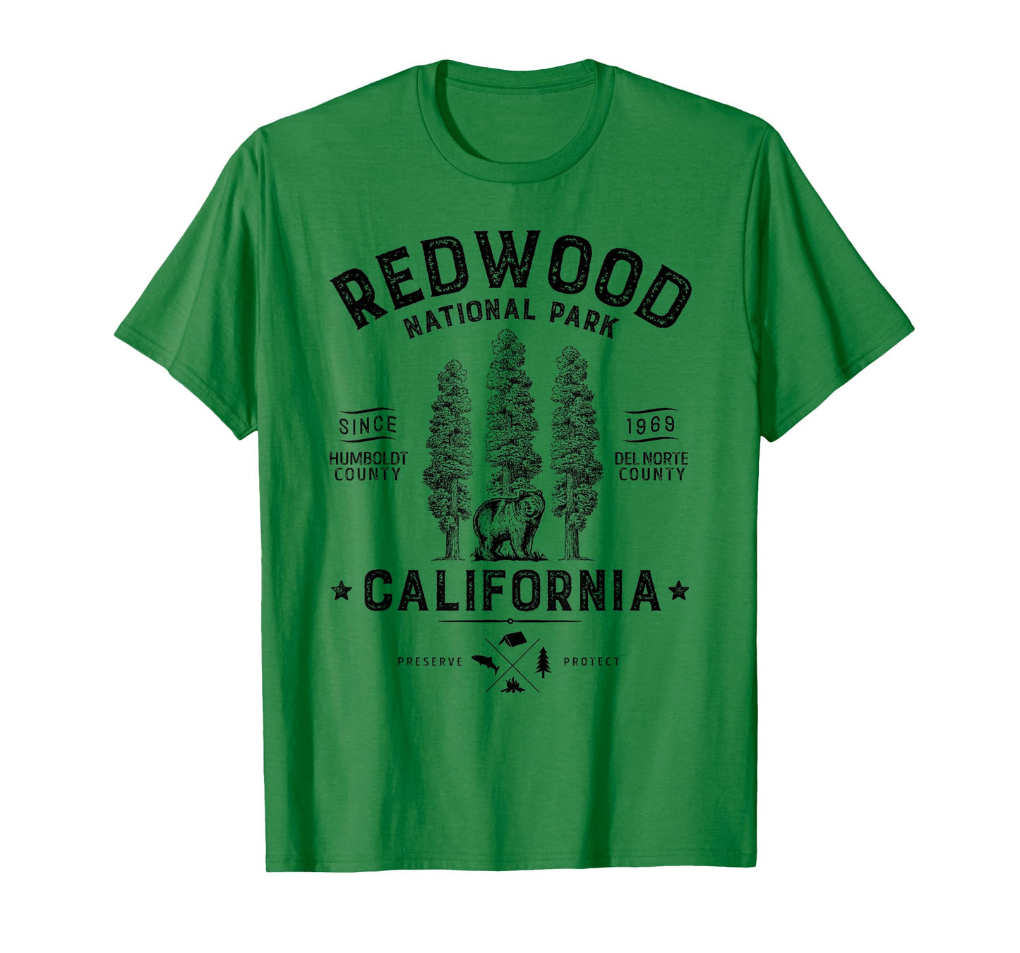 Redwood National Park T Shirt Vintage California Bear Gifts T-Shirt