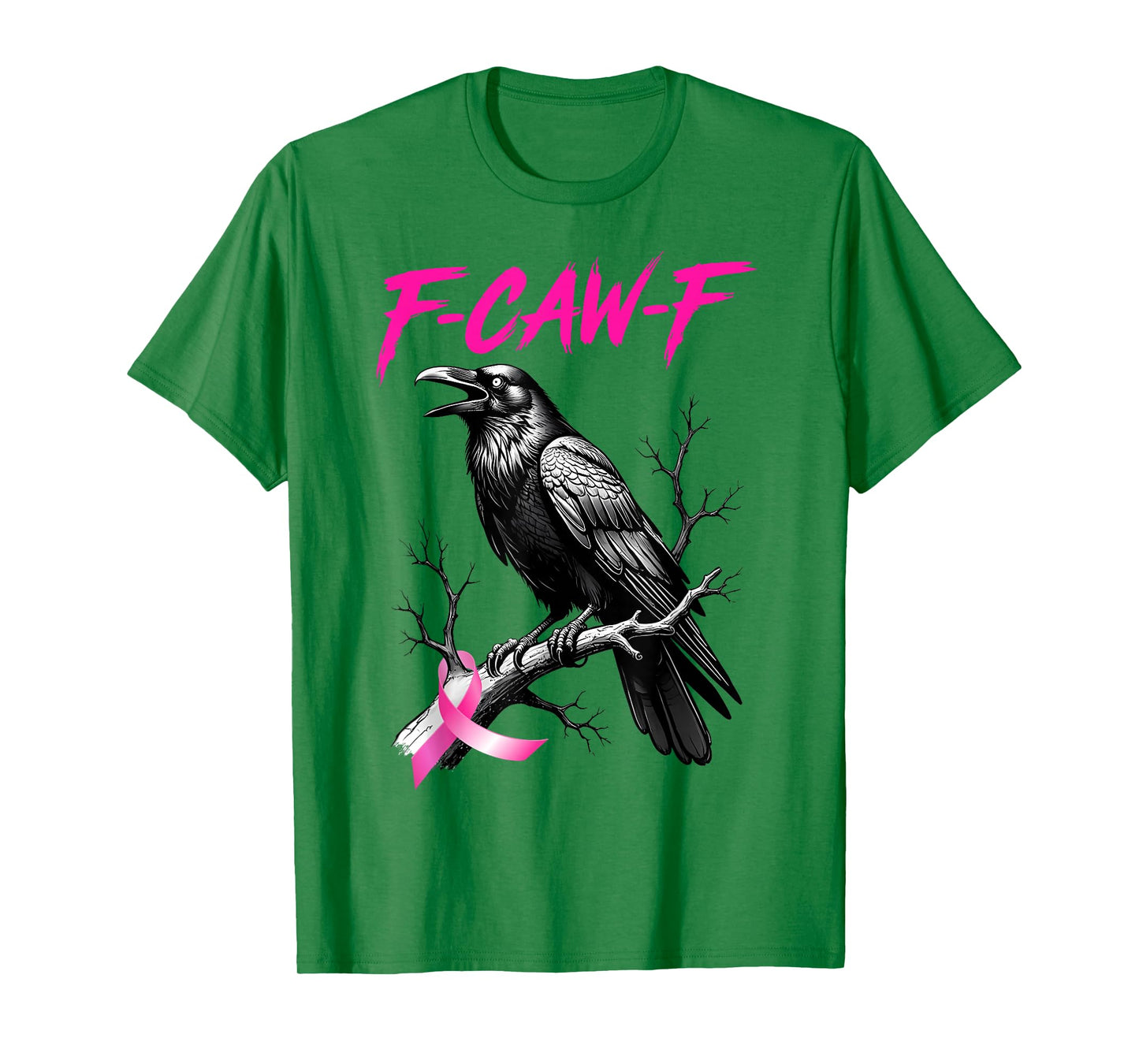 Black Crow F-Caw-F Breast Cancer Awareness Pink Ribbon T-Shirt